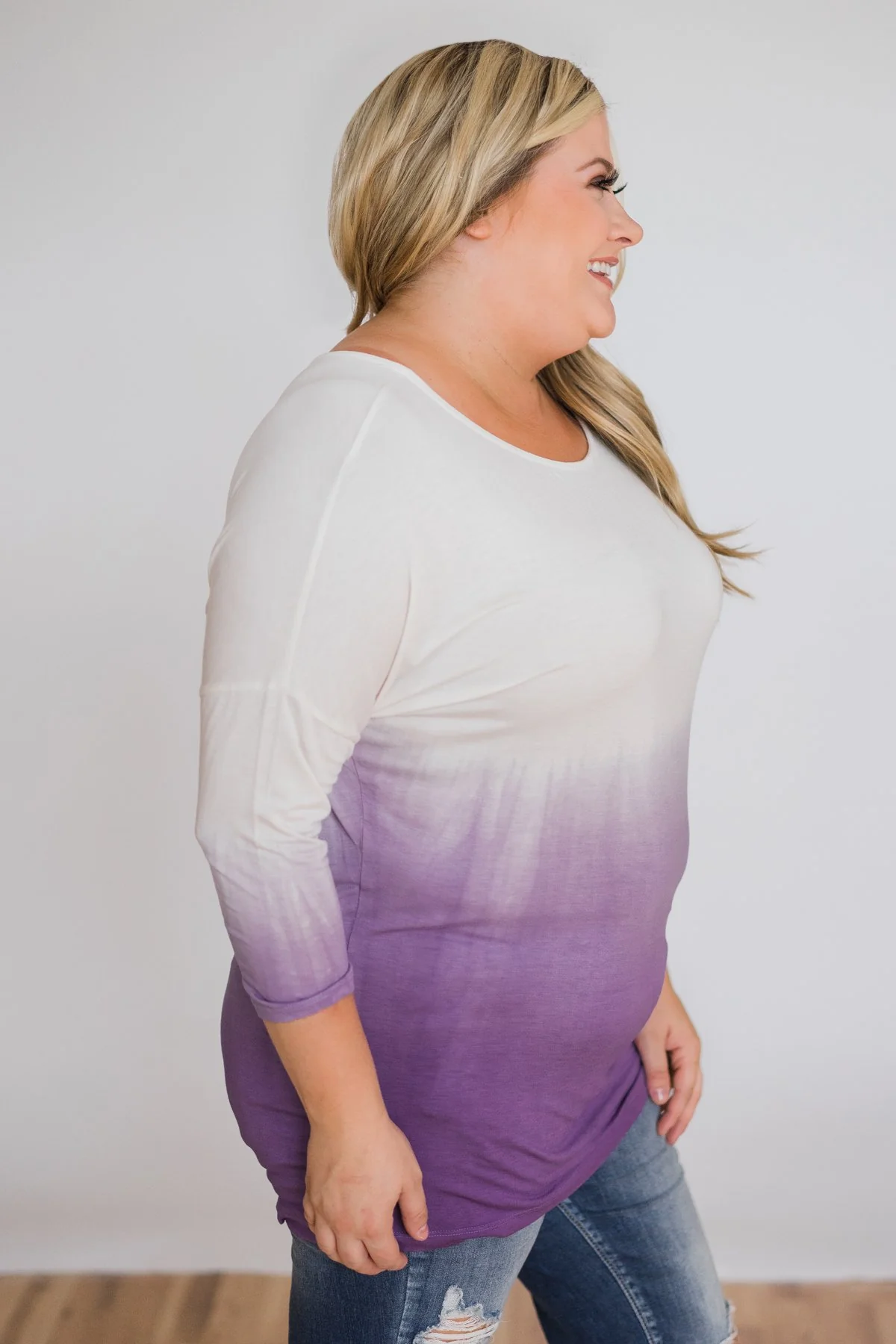 Pretty in a Purple Ombré Long Sleeve Top - Image 9