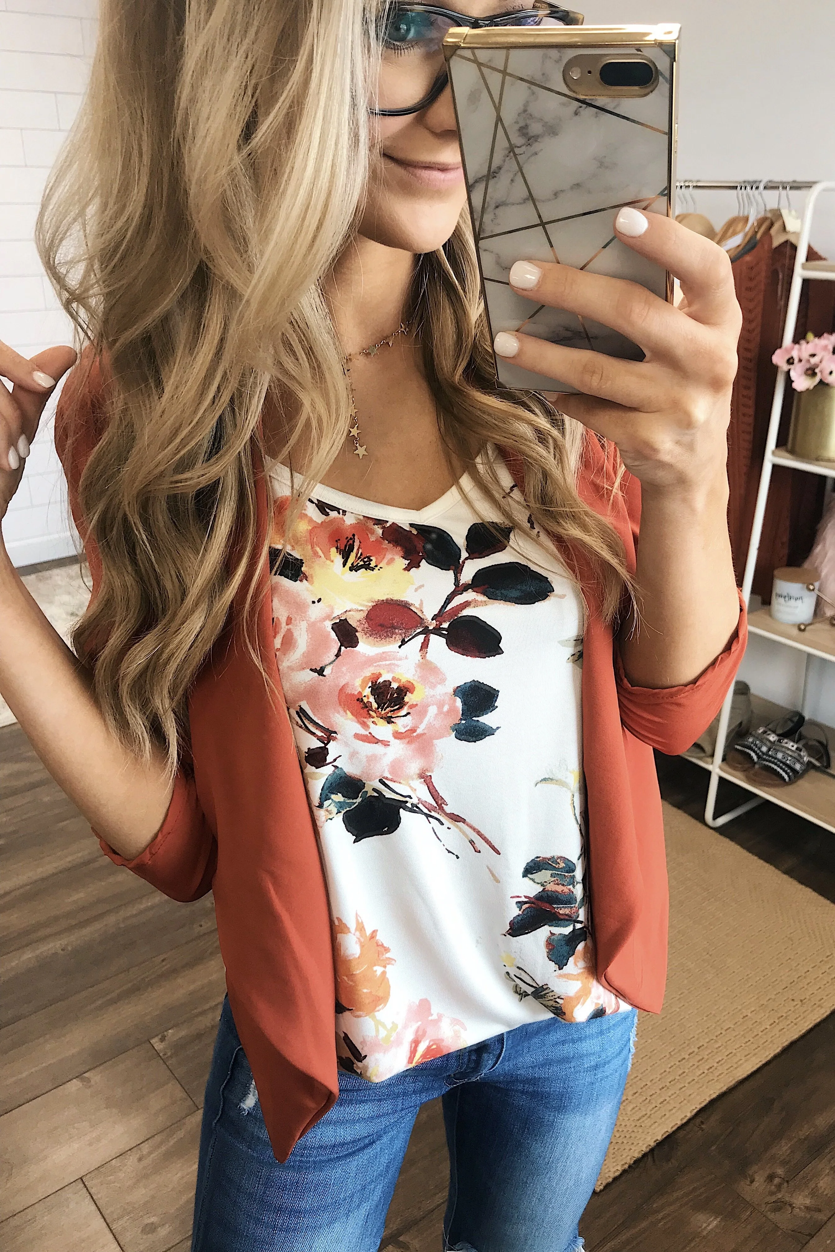 Pretty & Professional Blazer- Burnt Orange - Image 2