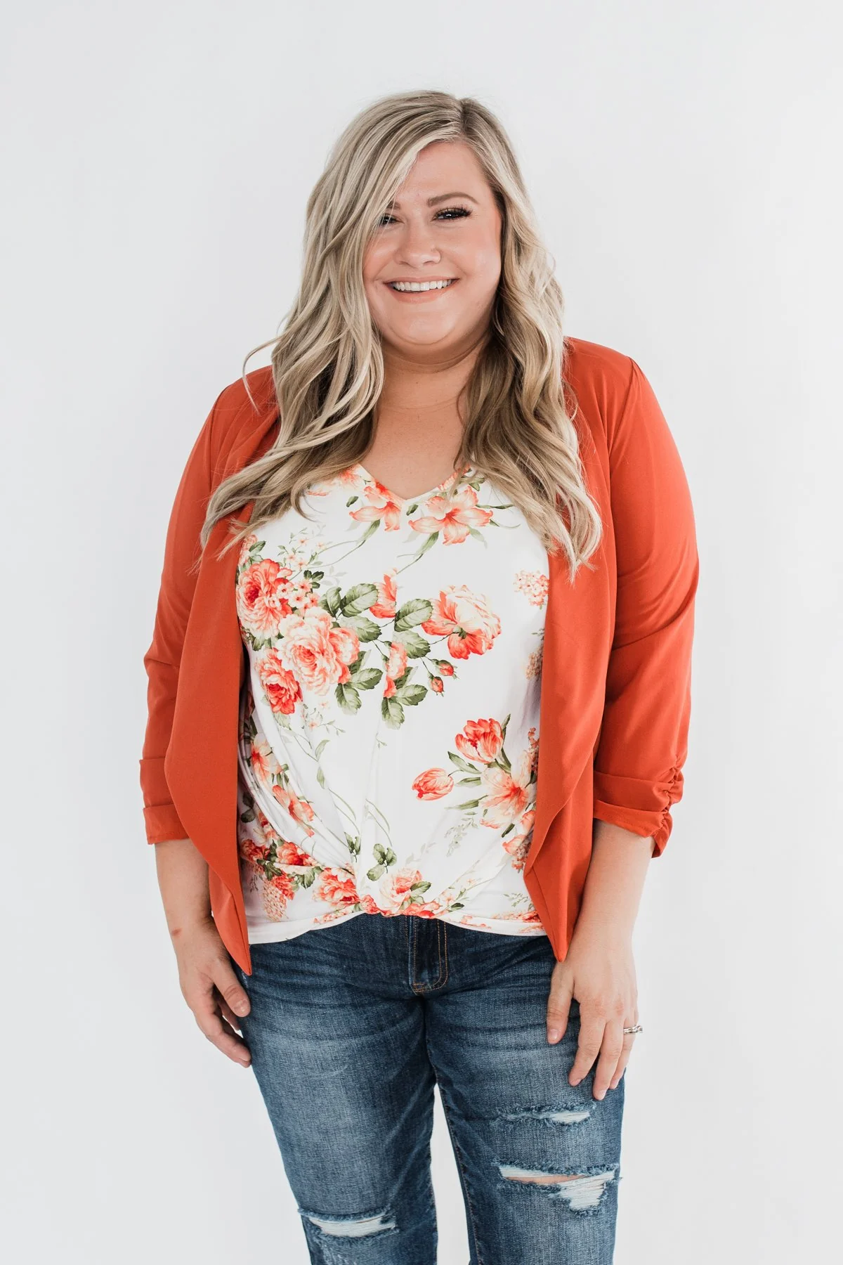 Pretty & Professional Blazer- Burnt Orange - Image 6