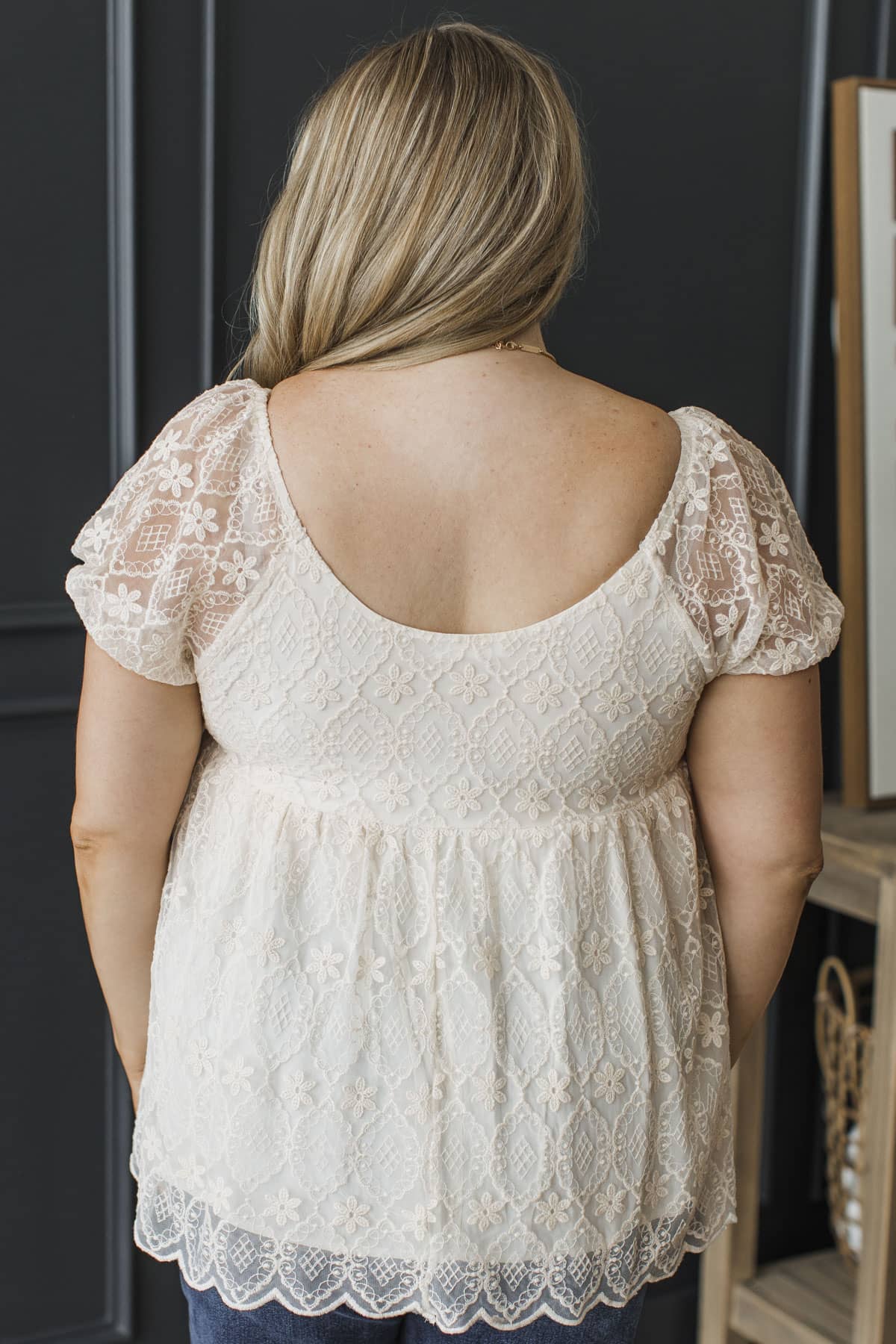 Princess For A Day Lace Overlay Blouse- Ivory - Image 7