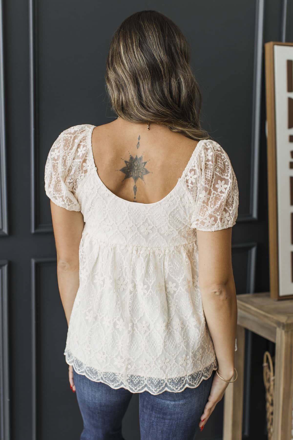 Princess For A Day Lace Overlay Blouse- Ivory - Image 8