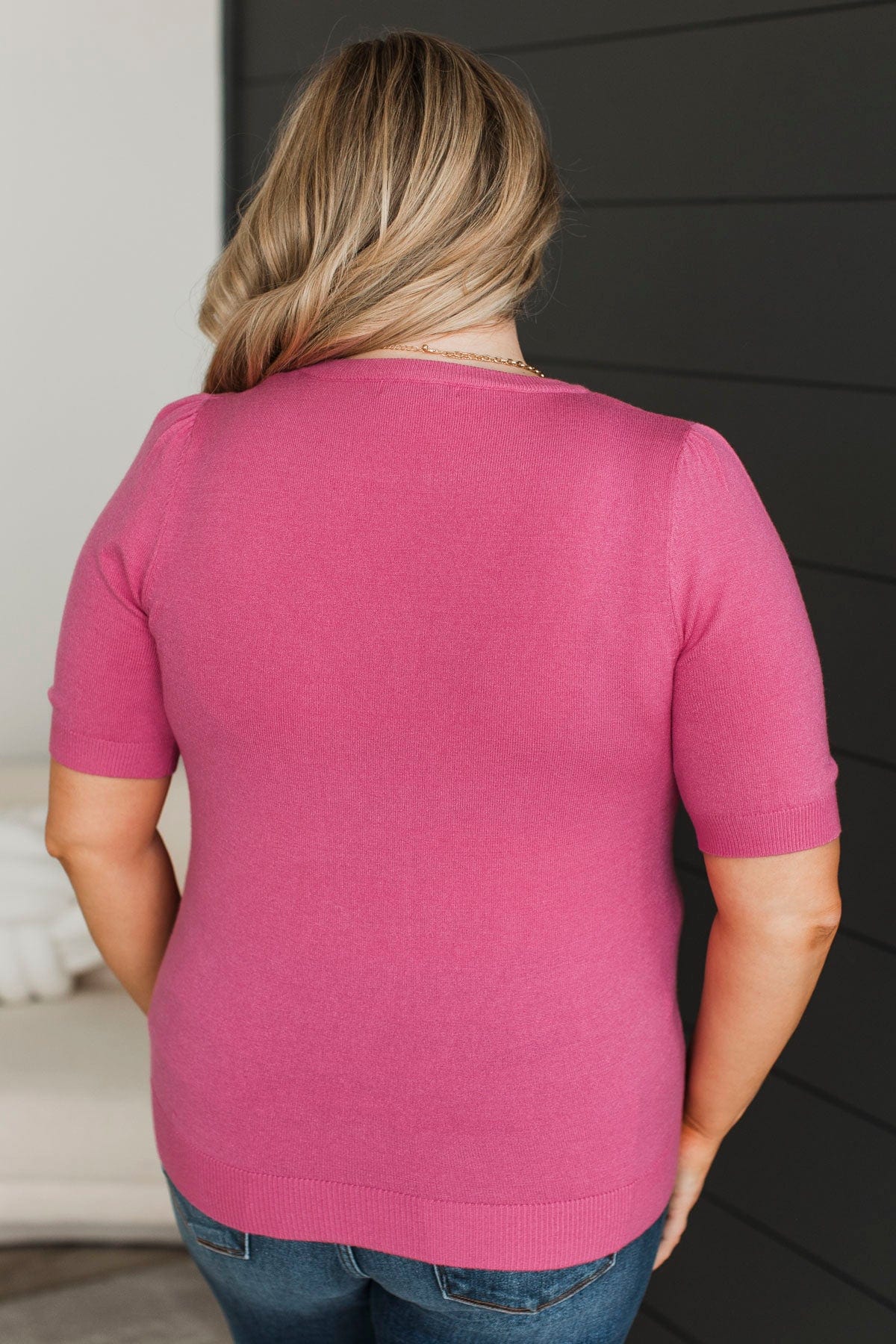 Profound Love Puff Sleeve Top- Hot Pink - Image 7
