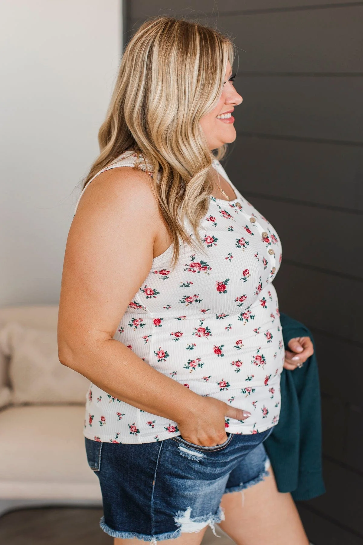 Promise Me Forever Floral Tank Top- Ivory - Image 8