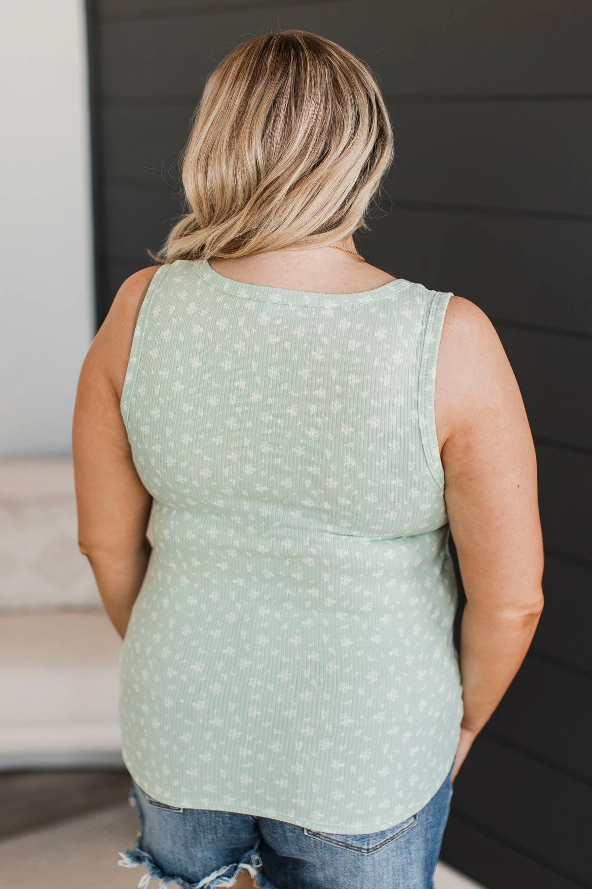 Promise Me Forever Floral Tank Top- Sage - Image 8