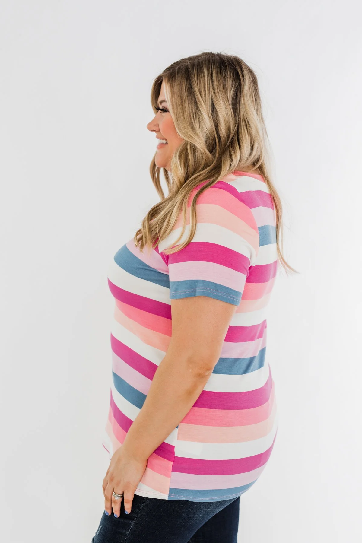 Promise Me This Striped Top- Shades of Pink - Image 7