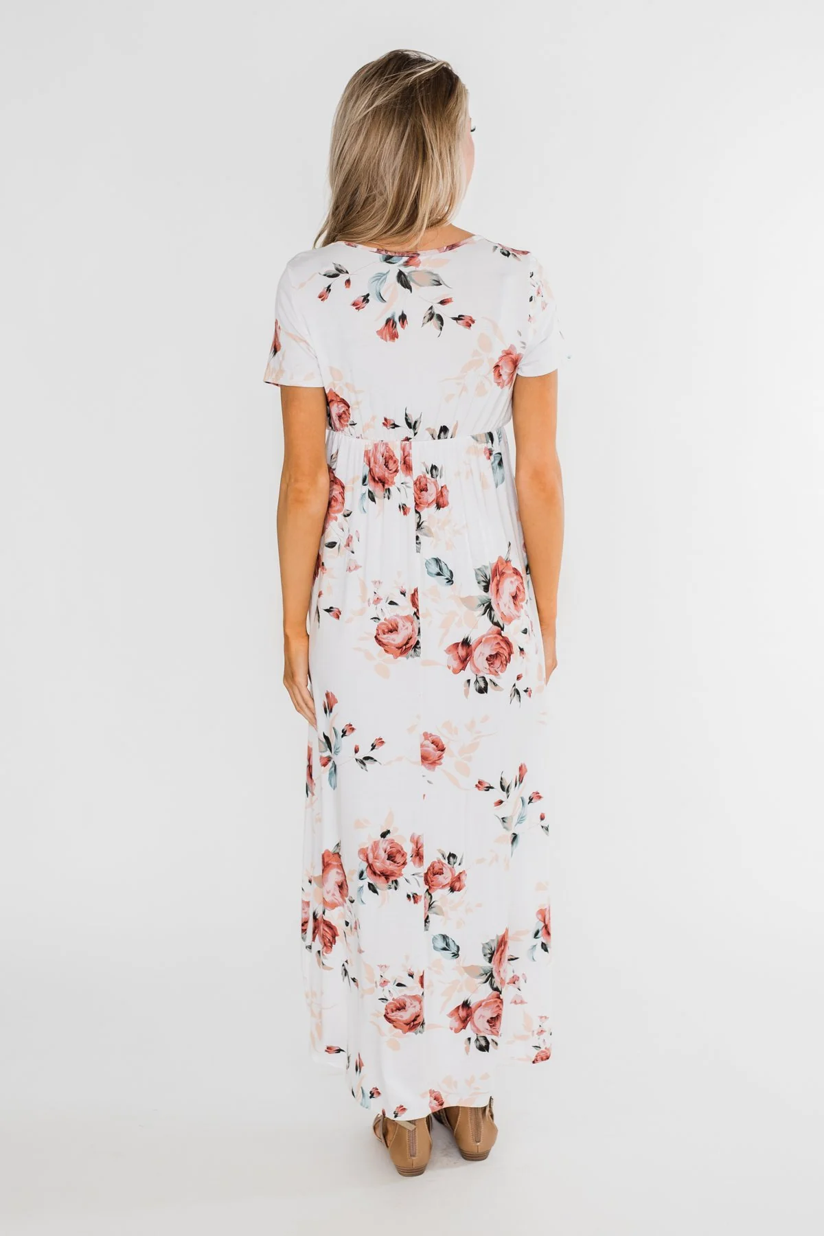 Promise To Keep Hi-Low Floral Maxi Dress- Ivory - Image 20