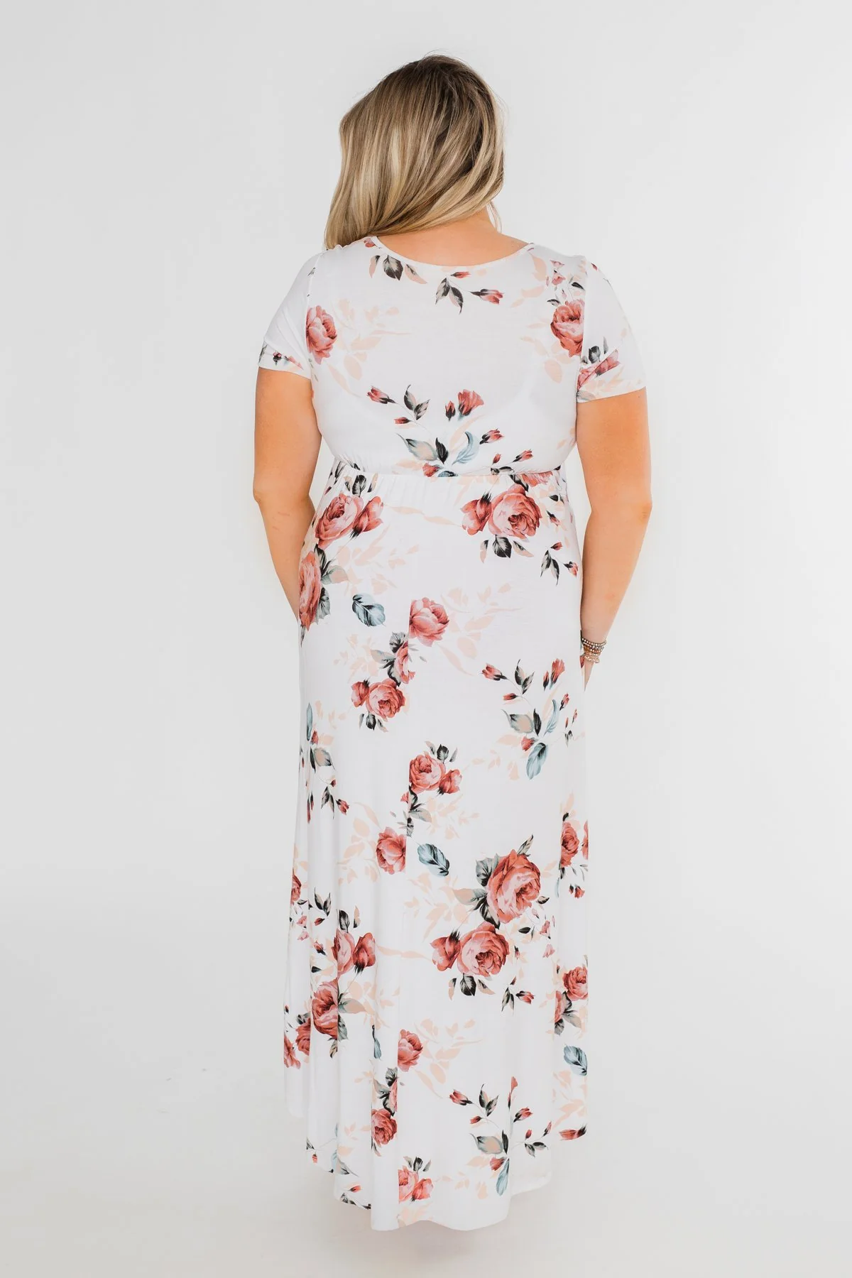 Promise To Keep Hi-Low Floral Maxi Dress- Ivory - Image 21