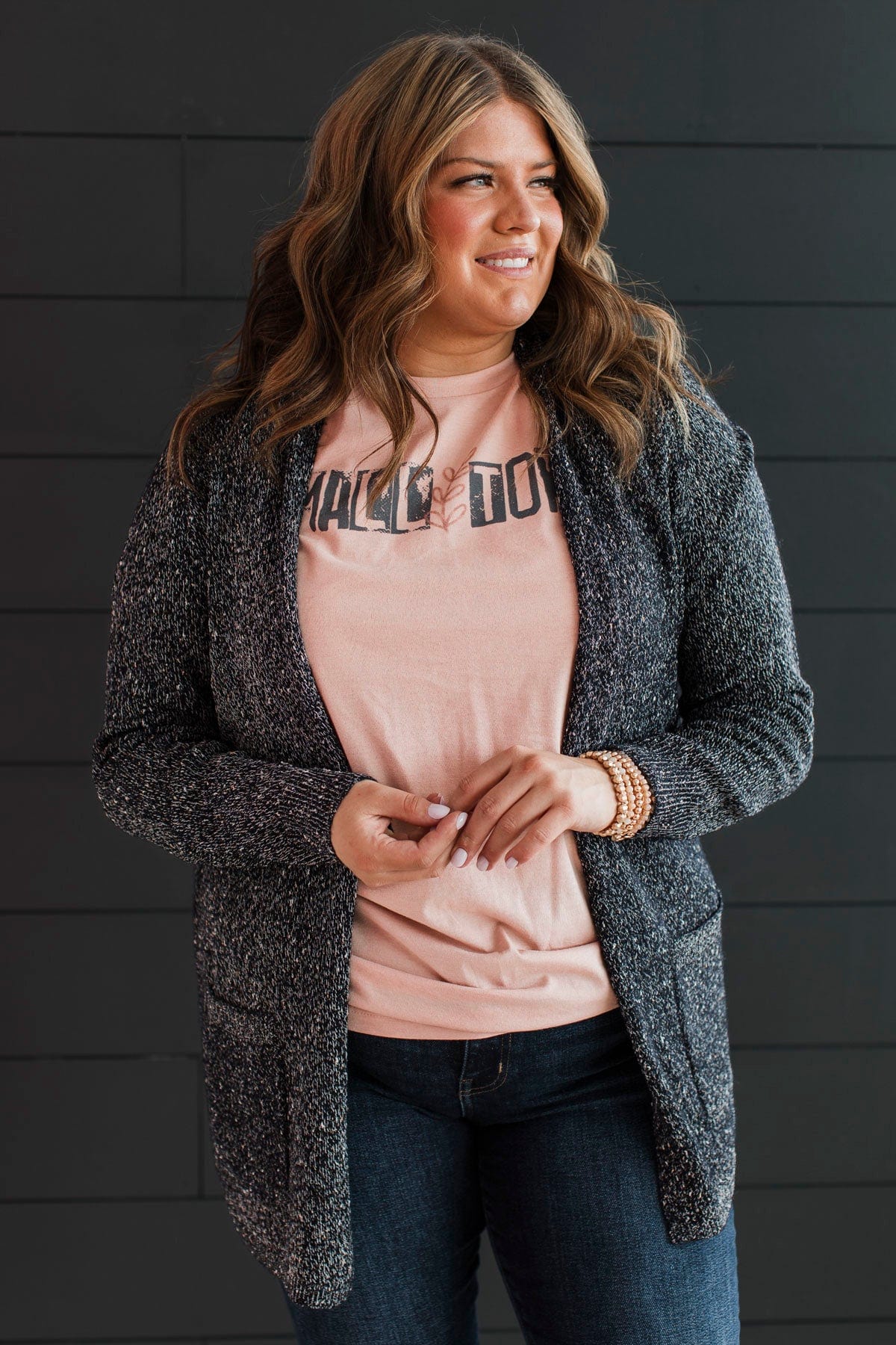 Props To You Sprinkle Knit Cardigan- Dark Navy - Image 3