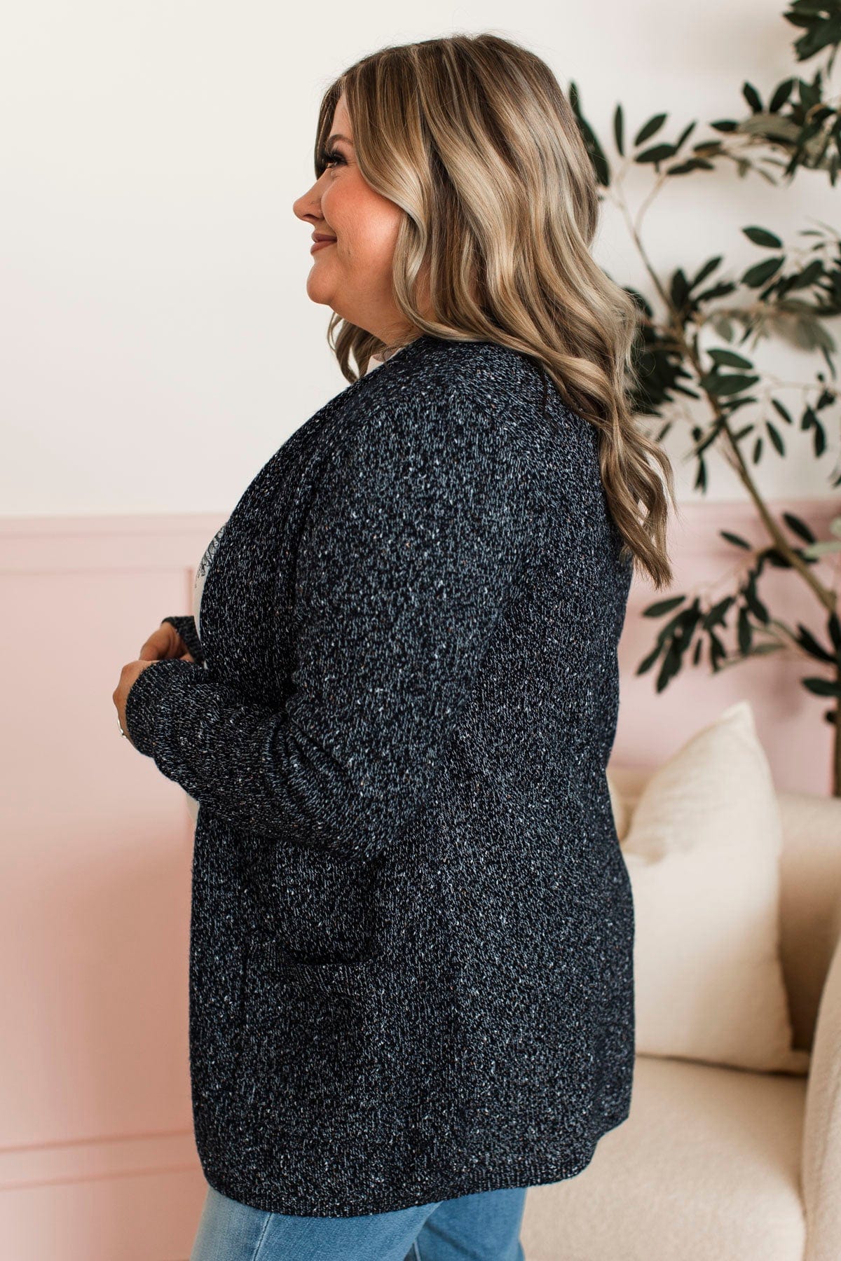 Props To You Sprinkle Knit Cardigan- Dark Navy - Image 8