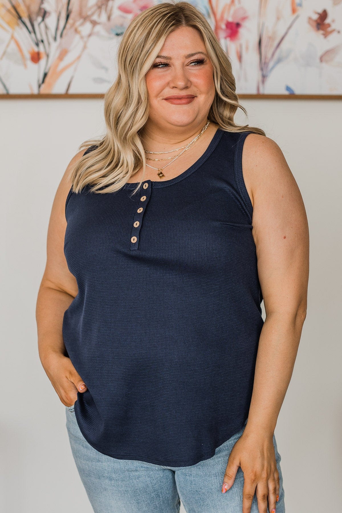 Prove Them Wrong Knit Tank Top- Navy - Image 2