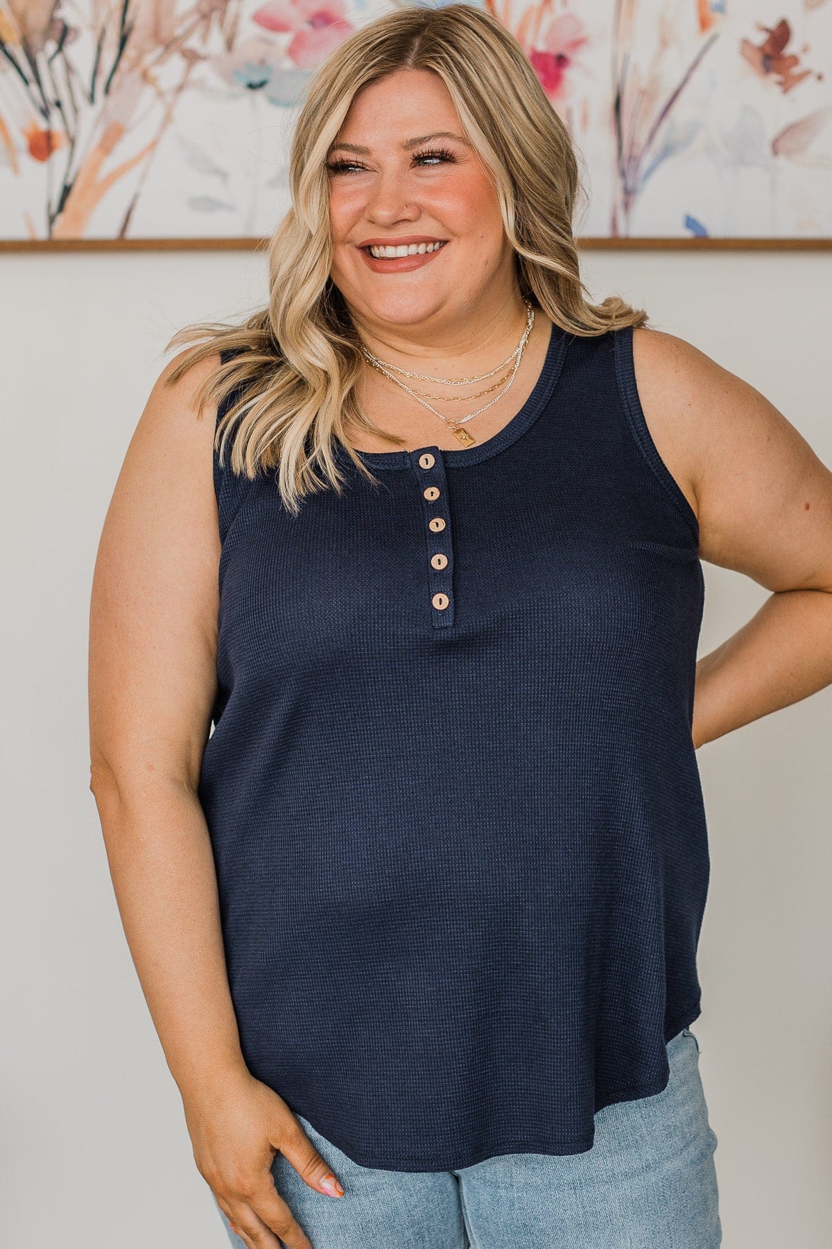 Prove Them Wrong Knit Tank Top- Navy - Image 4
