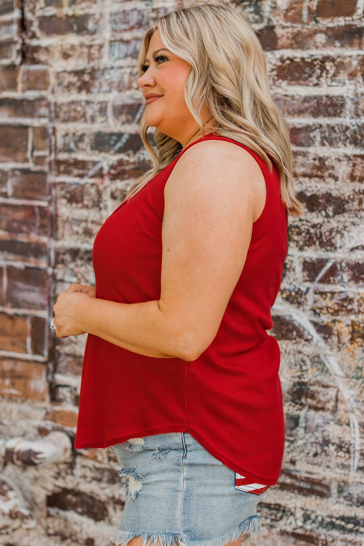 Prove Them Wrong Knit Tank Top- Red - Image 6