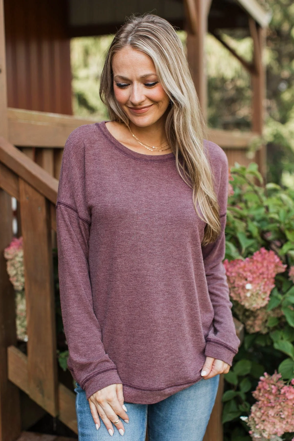 Proved My Point Long Sleeve Top- Light Plum - Image 4