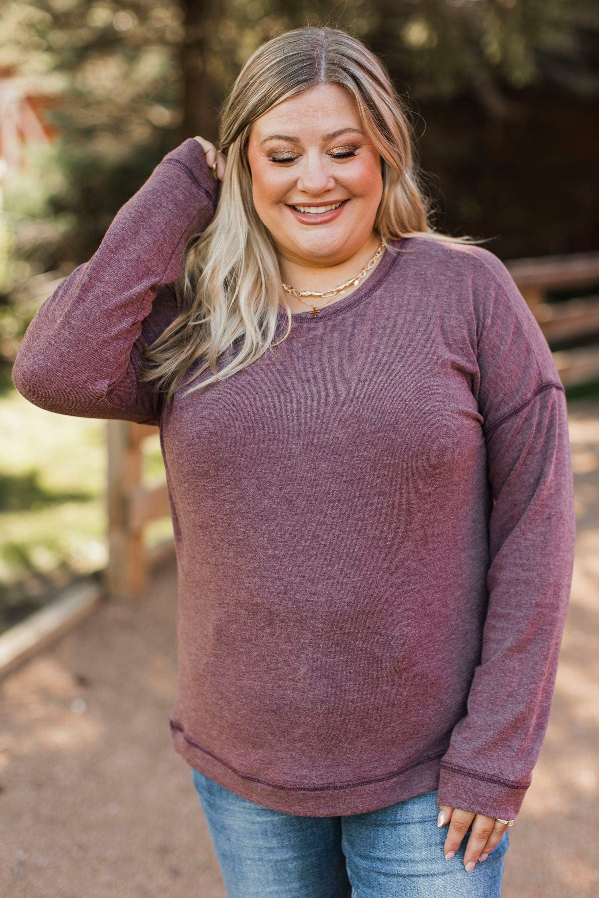 Proved My Point Long Sleeve Top- Light Plum - Image 5