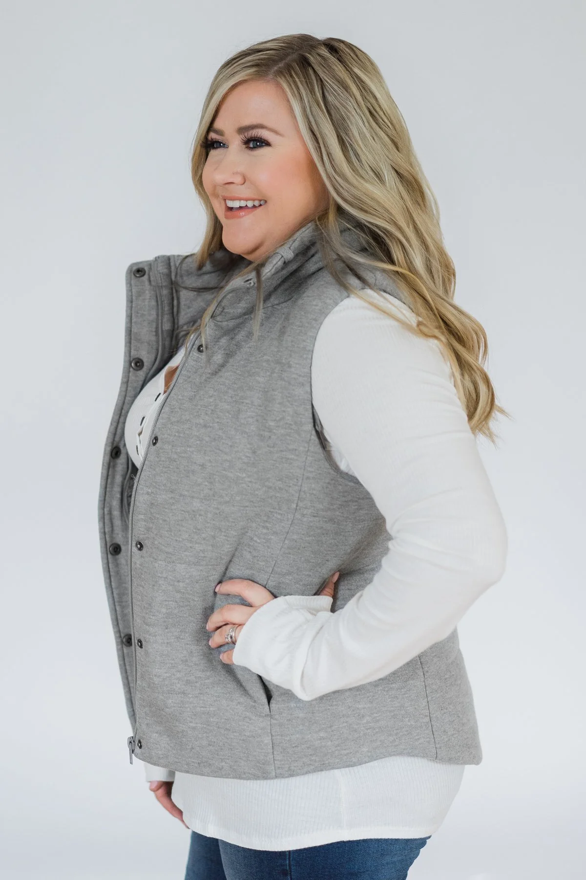 Puffer Vest- Heather Grey - Image 11