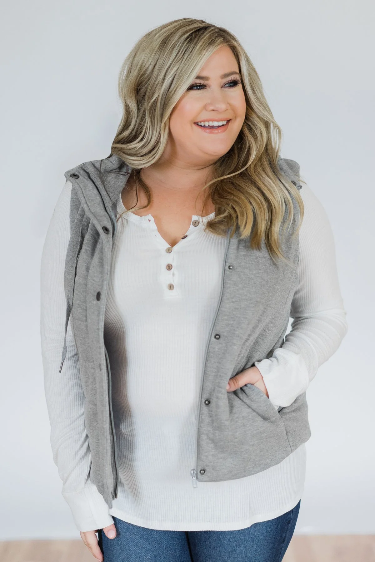 Puffer Vest- Heather Grey - Image 3