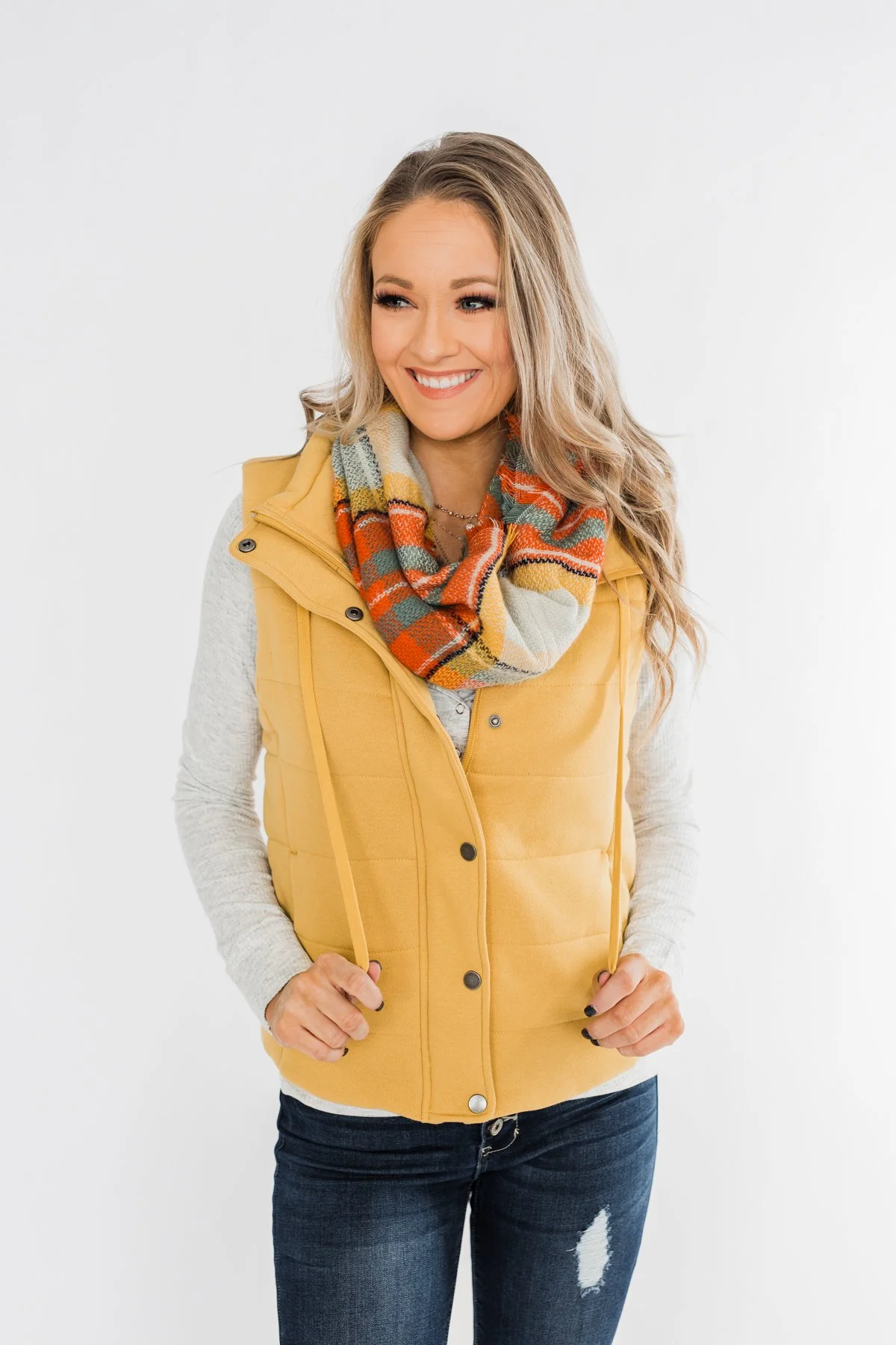 Puffer Vest- Mustard - Image 2