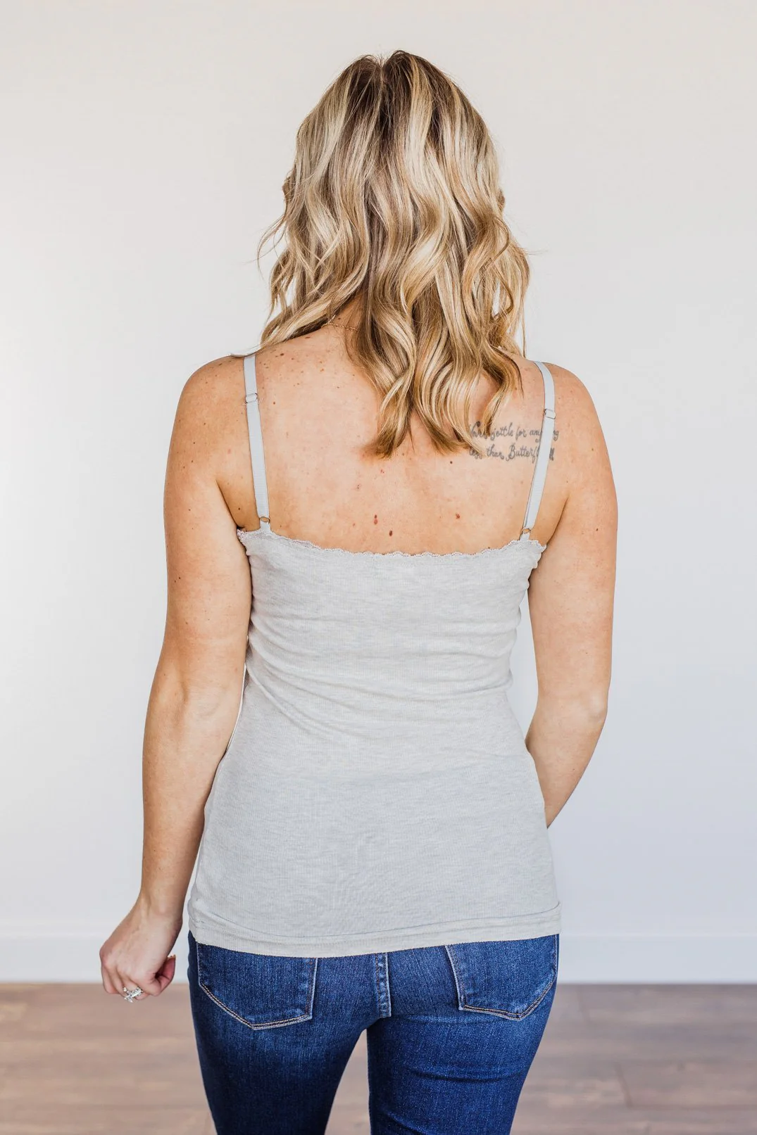 Pulse Basics All You Ever Wanted Lace Tank- Heather Grey - Image 9