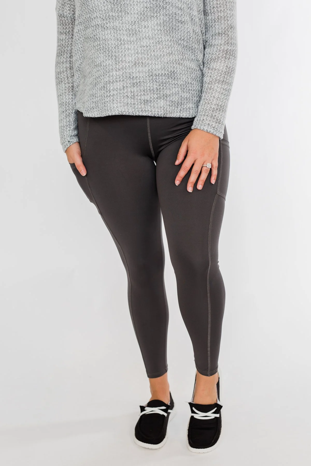 Pulse Basics Athleisure Leggings- Charcoal - Image 6