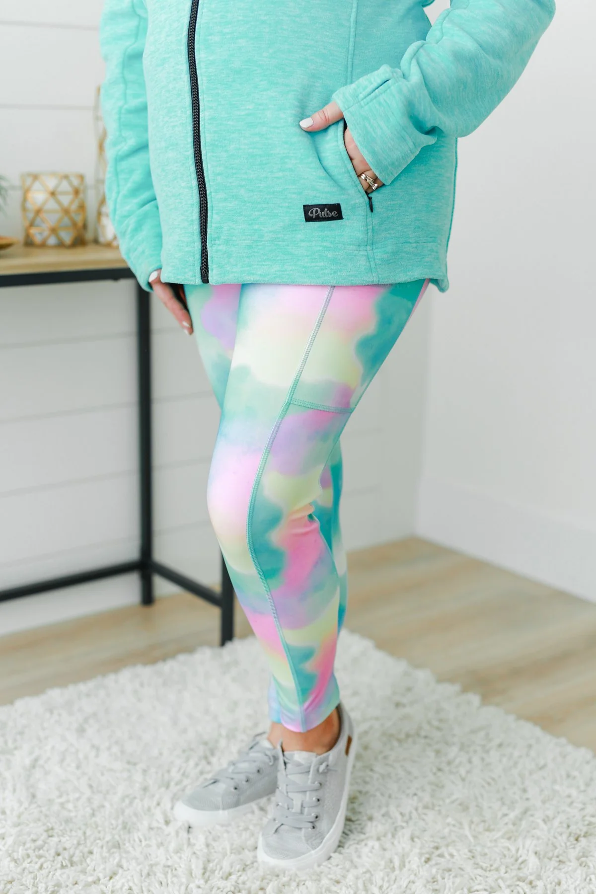 Pulse Basics Athleisure Leggings- Rainbow Tie Dye - Image 4