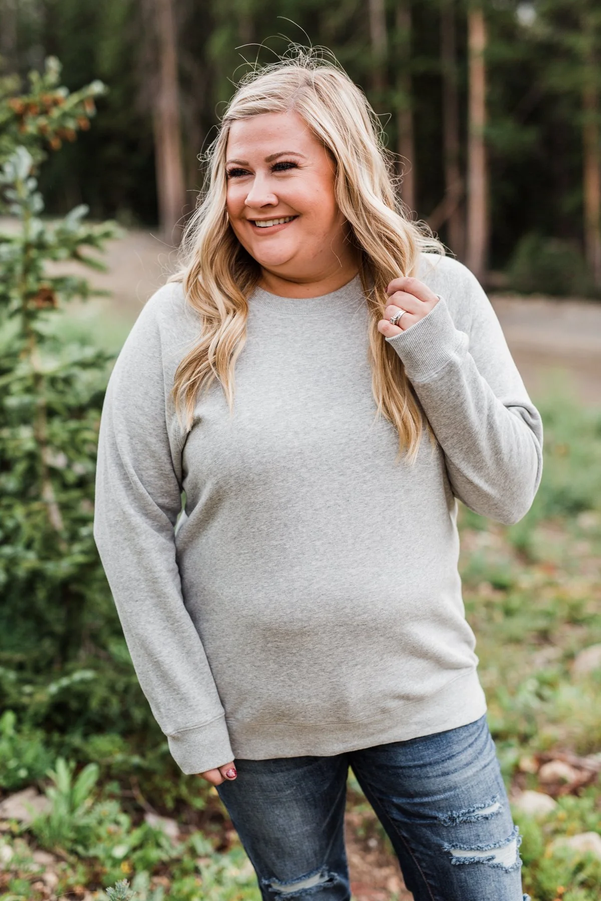 Pulse Basics Crew Neck Pullover- Heather Gray - Image 7
