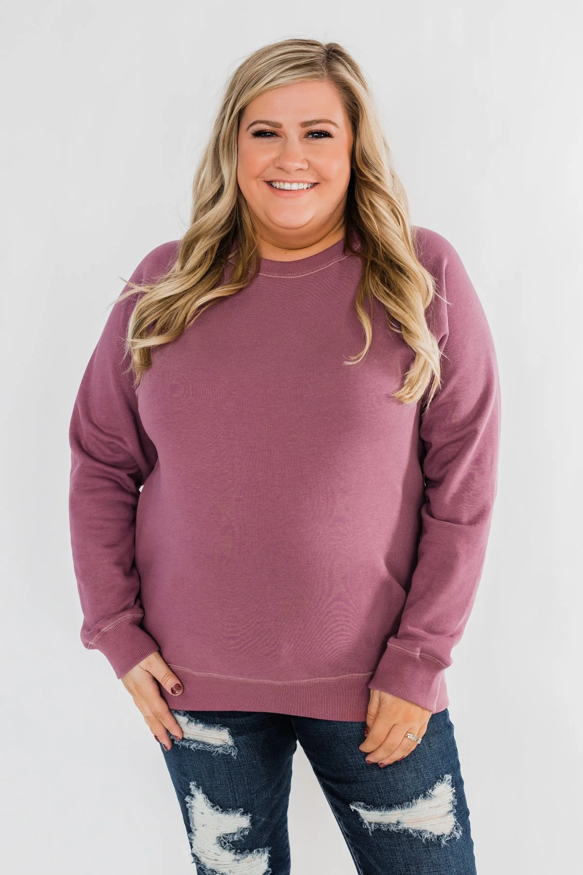Pulse Basics Crew Neck Pullover- Orchid - Image 2