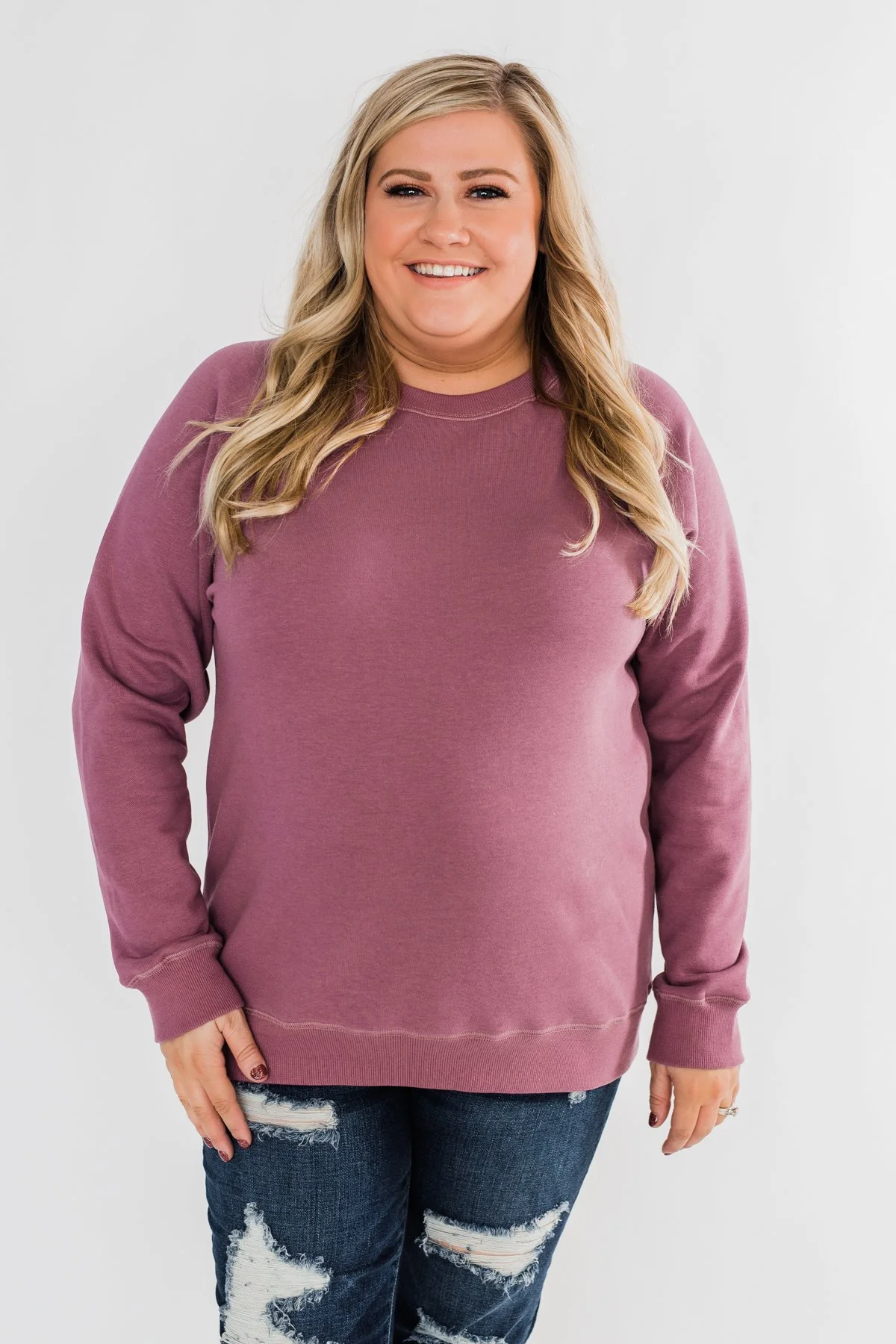Pulse Basics Crew Neck Pullover- Orchid - Image 4