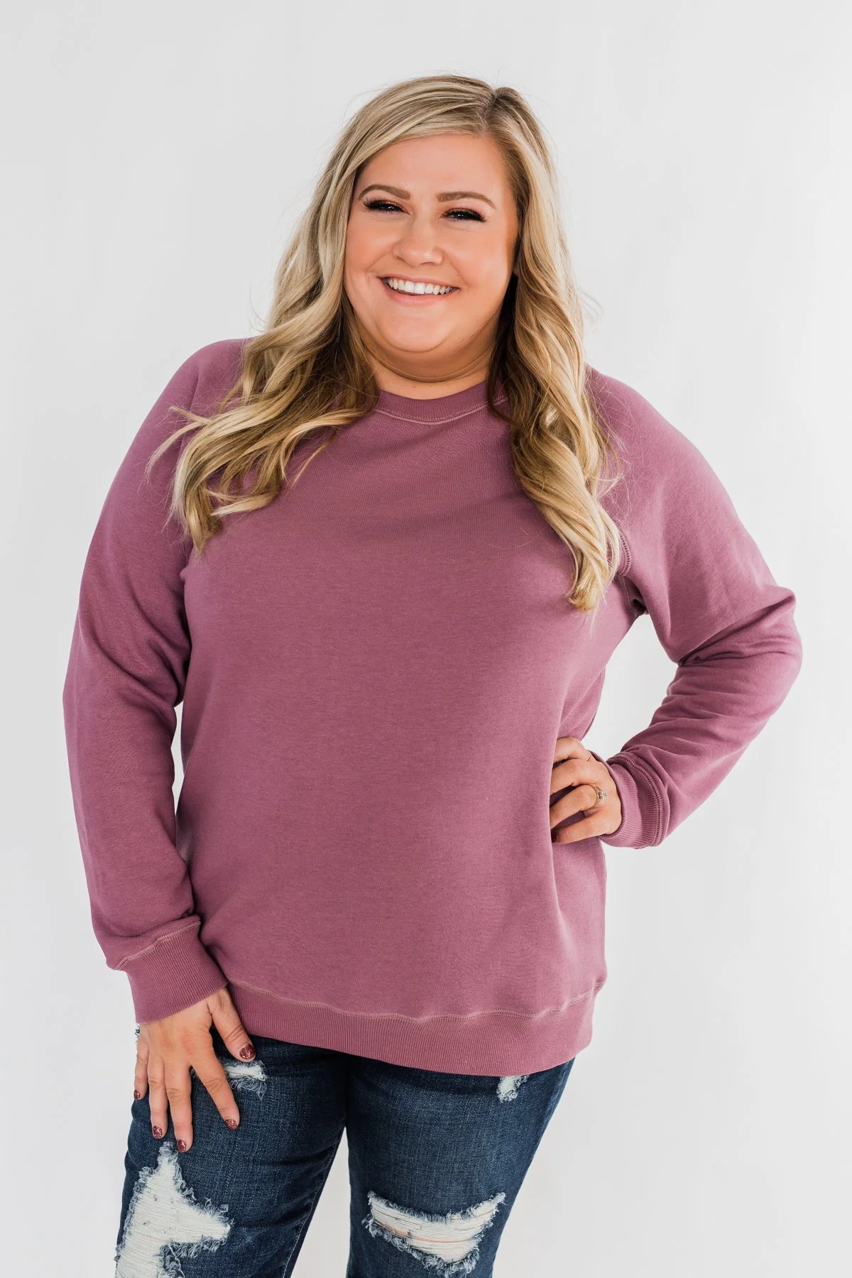 Pulse Basics Crew Neck Pullover- Orchid - Image 5