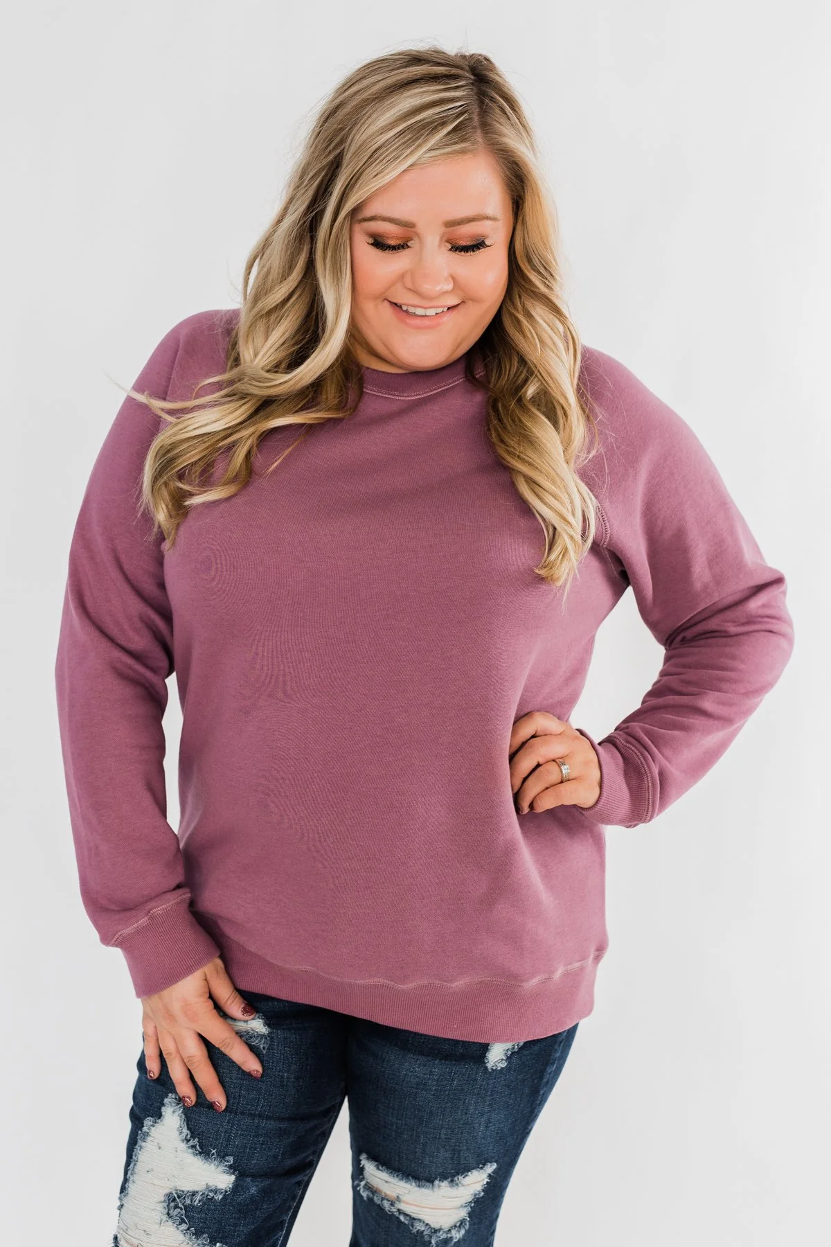 Pulse Basics Crew Neck Pullover- Orchid - Image 7
