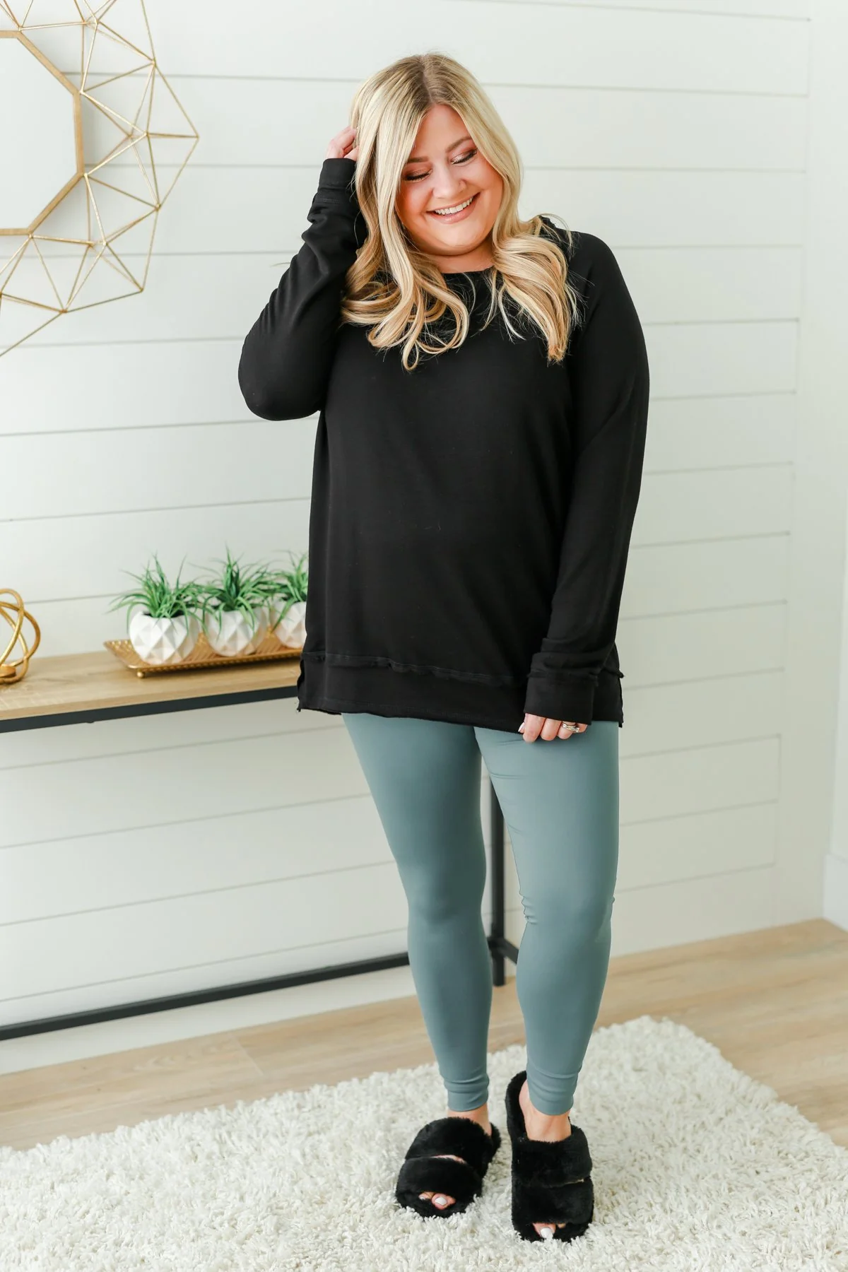 Pulse Basics Essential Athleisure Leggings- Slate Blue - Image 5