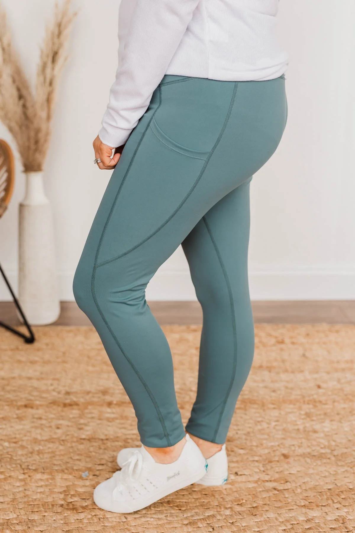 Pulse Basics Jump Right In Athleisure Leggings- Dark Teal - Image 8