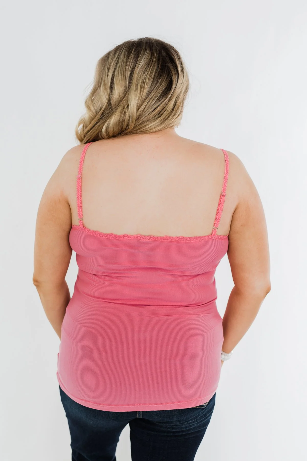 Pulse Basics Lace Trim Tank- Pink - Image 9