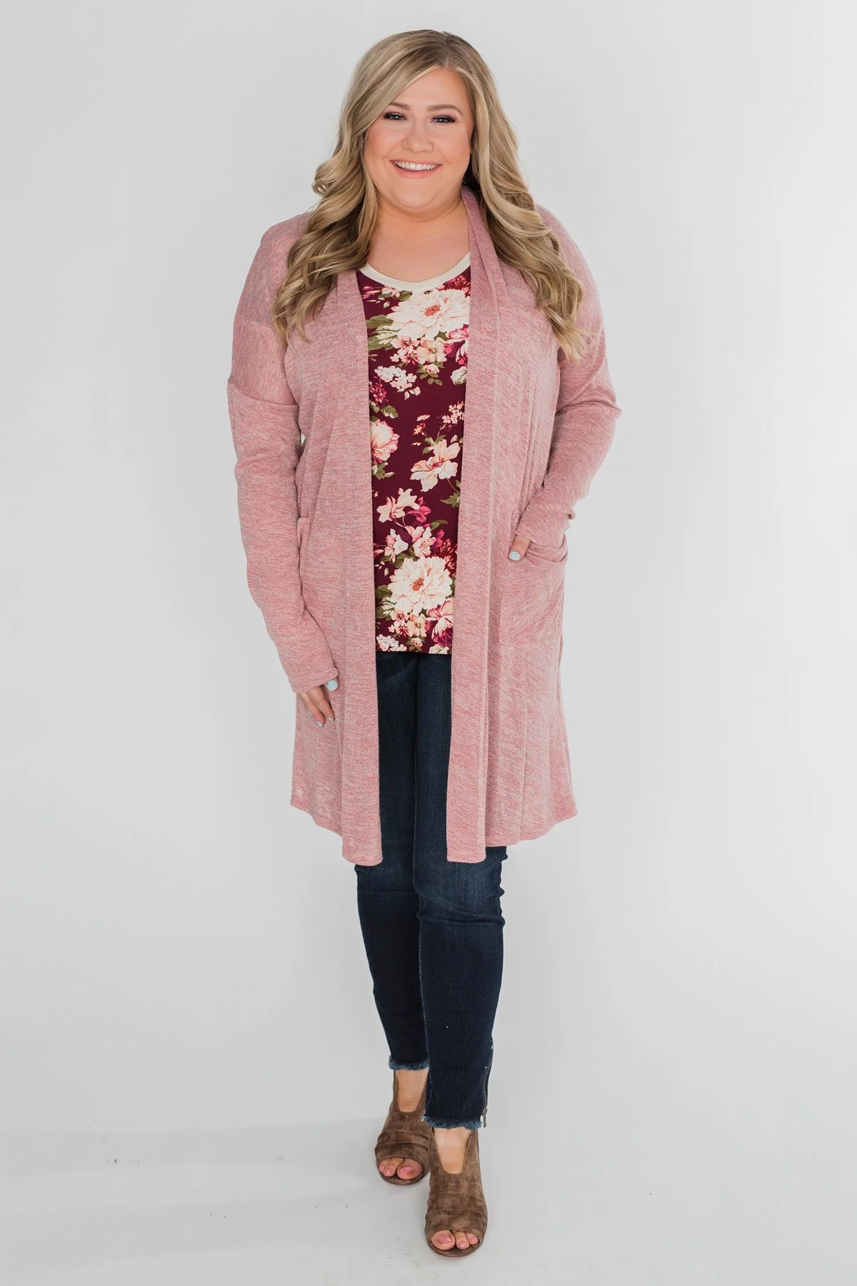 Love Grows Floral V-Neck Top- Eggplant - Image 3