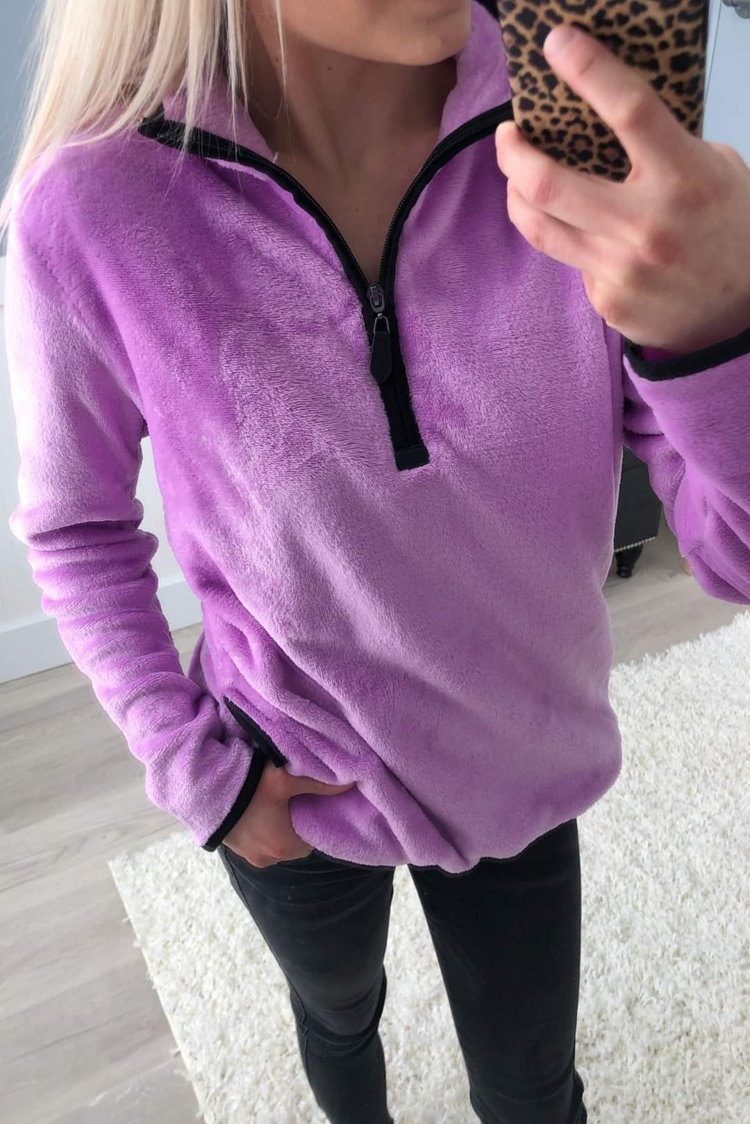 Pulse Exclusive 1/4 Zip Sherpa- Dark Lilac - Image 6
