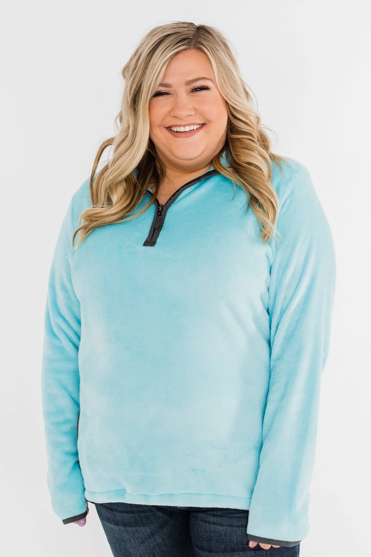 Pulse Exclusive 1/4 Zip Sherpa- Sky Blue - Image 3