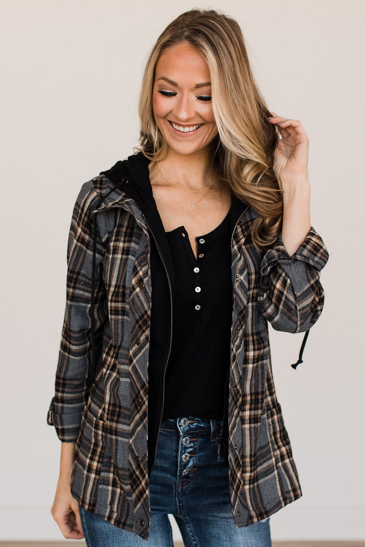 Pulse Exclusive Lightweight Hooded Jacket- Charcoal & Black - Image 2
