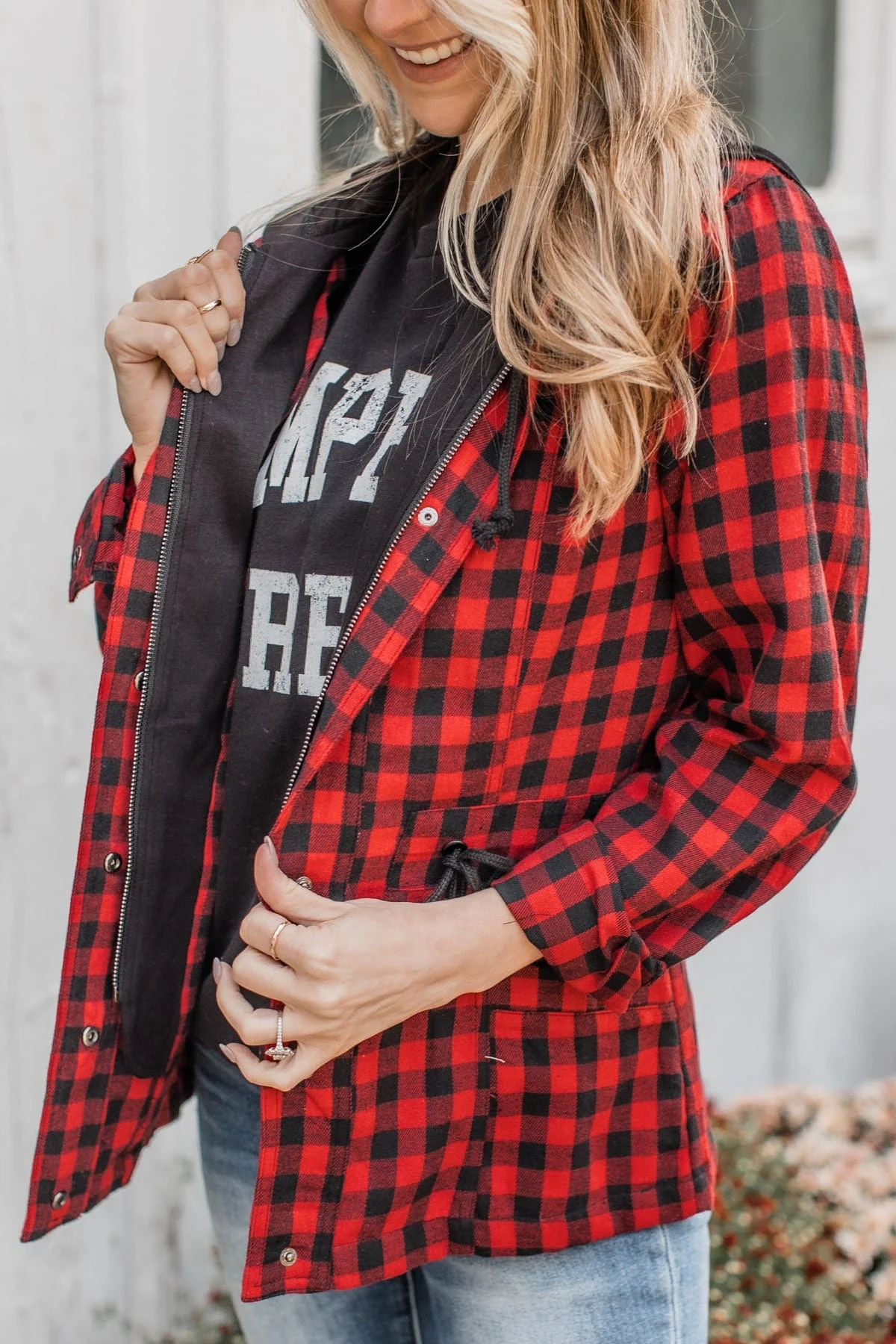 Pulse Exclusive Lightweight Hooded Jacket- Red & Black - Image 5