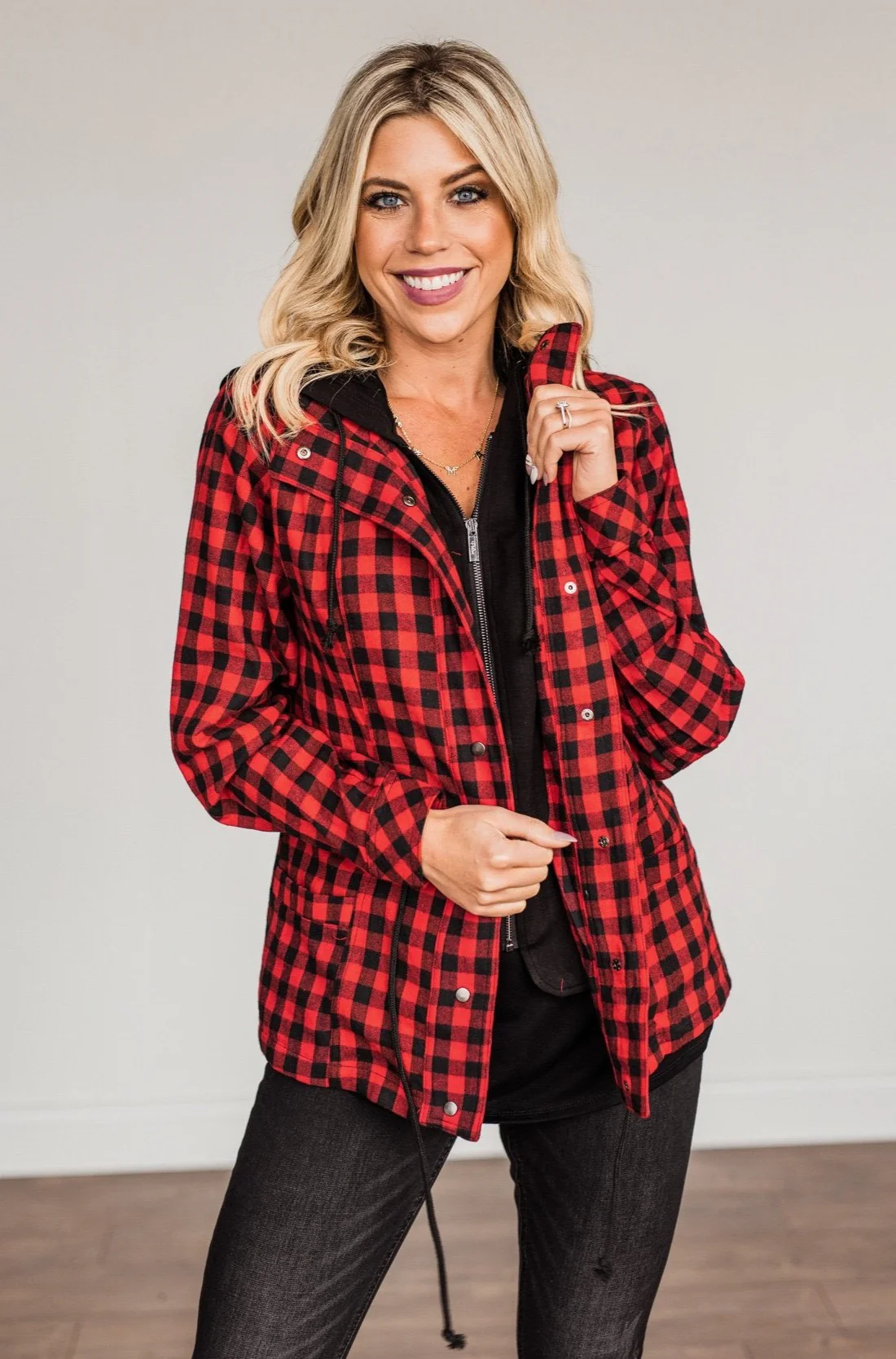 Pulse Exclusive Lightweight Hooded Jacket- Red & Black - Image 6