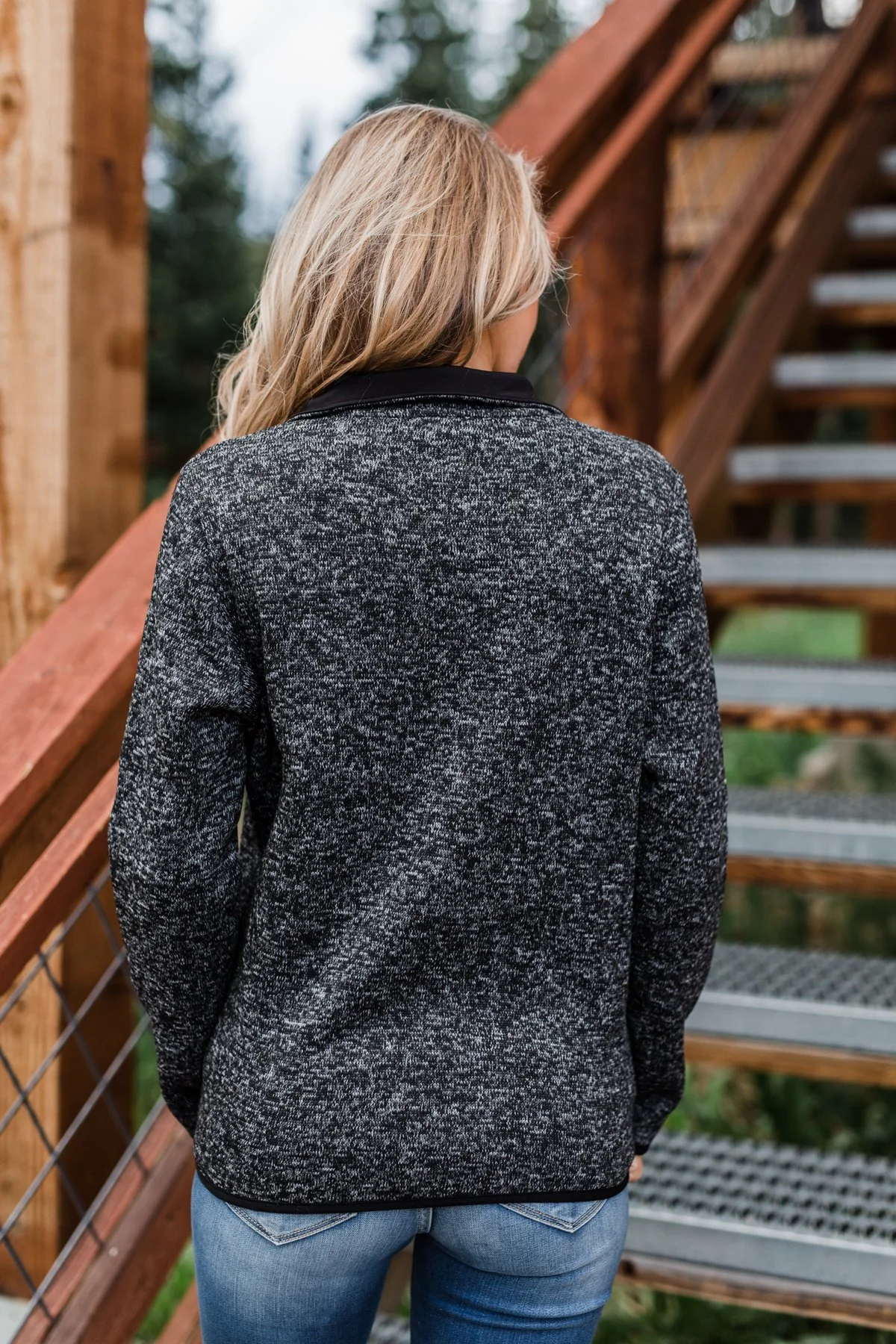 Pulse Exclusive Quarter Button Pullover- Charcoal - Image 15