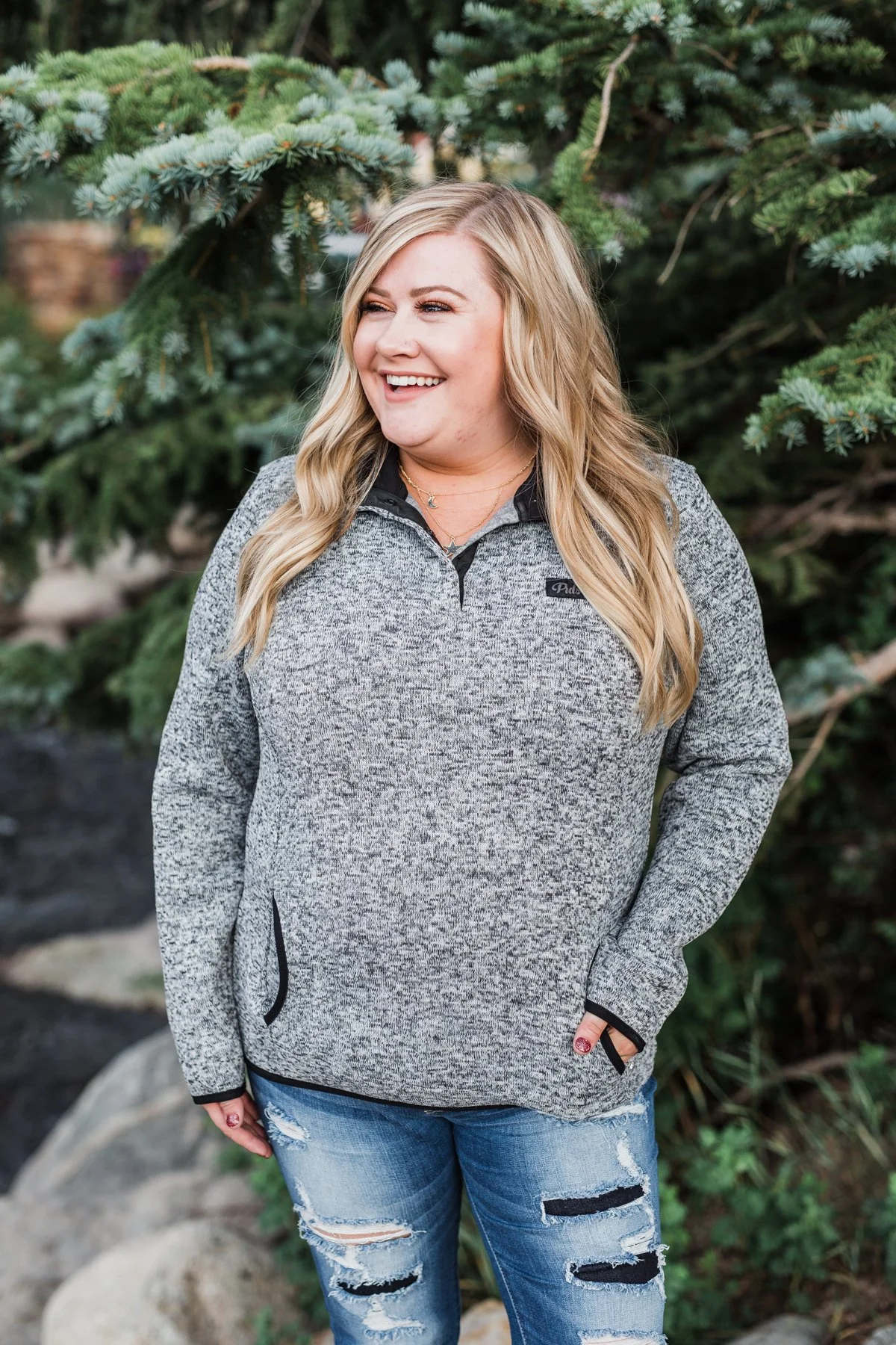 Pulse Exclusive Quarter Button Pullover- Heather Grey - Image 11