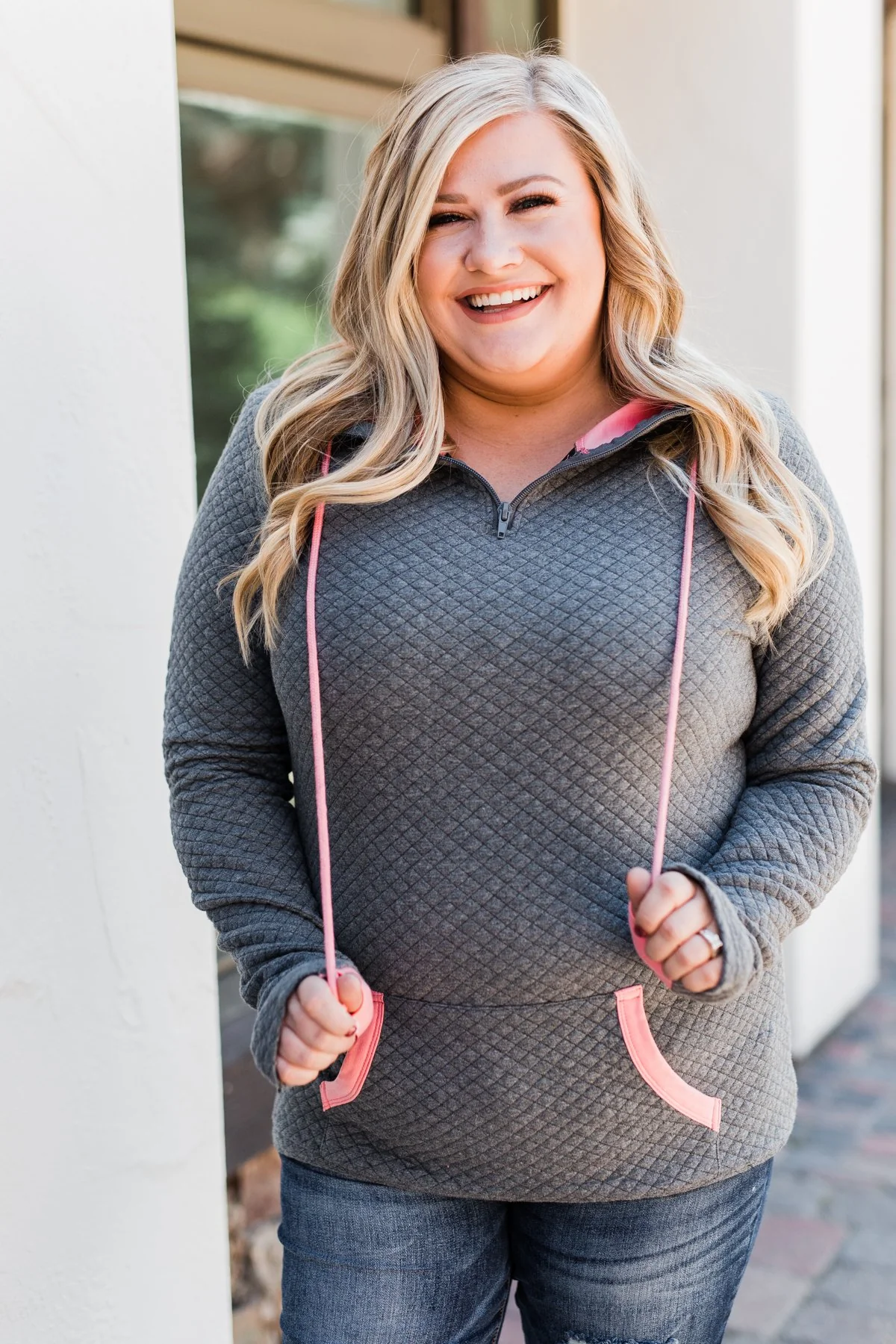 Pulse Exclusive Quarter Zip Quilted Pullover- Charcoal - Image 10