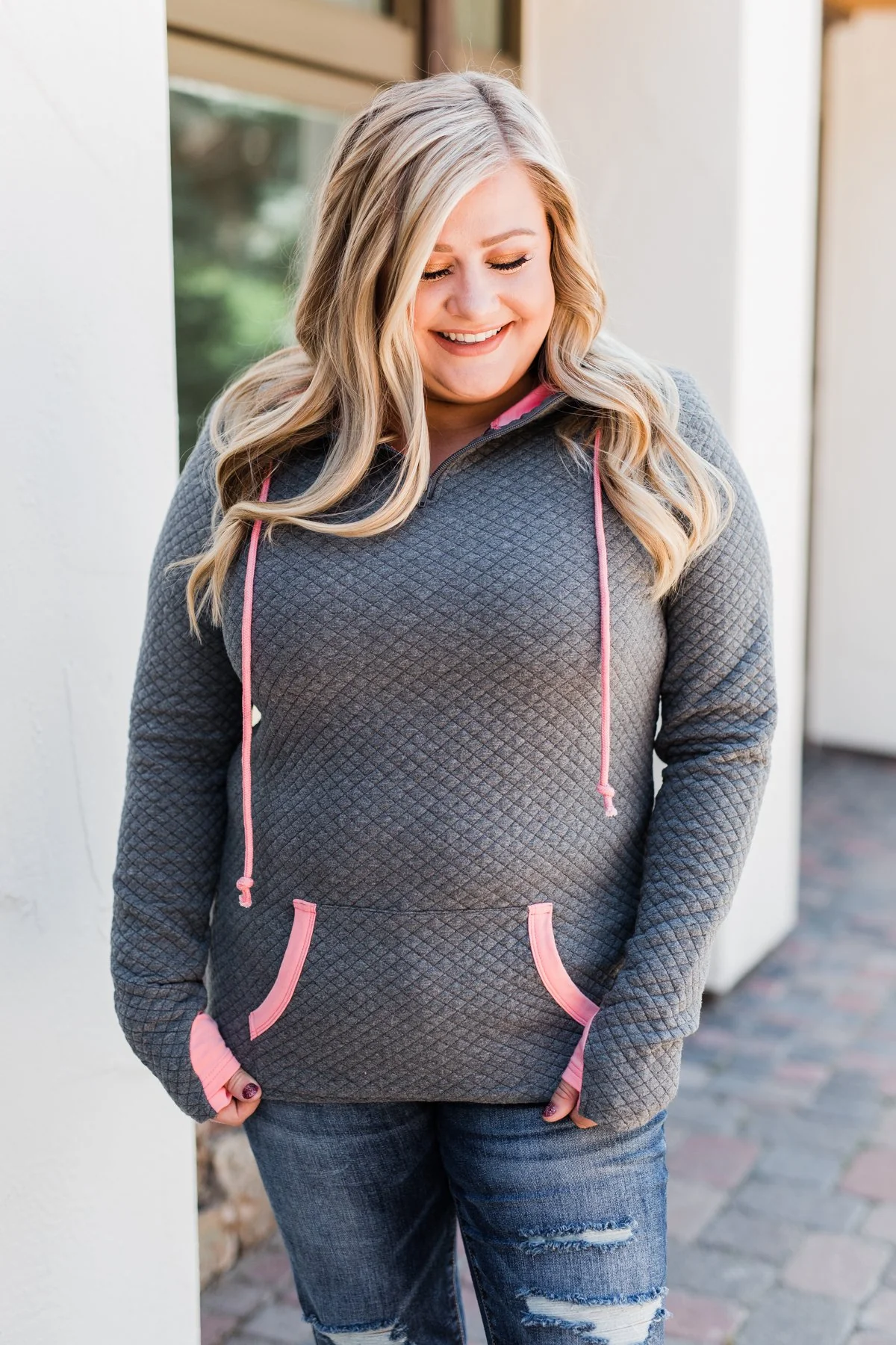 Pulse Exclusive Quarter Zip Quilted Pullover- Charcoal - Image 9