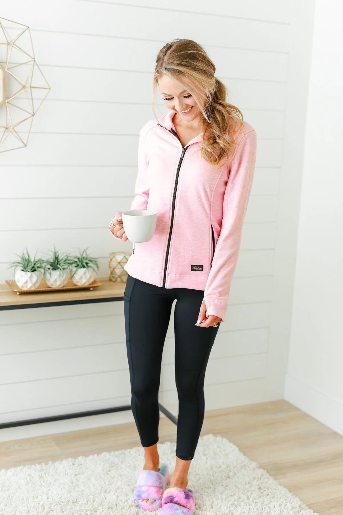 Pulse Exclusive Zip Up Athleisure Jacket- Baby Pink - Image 6