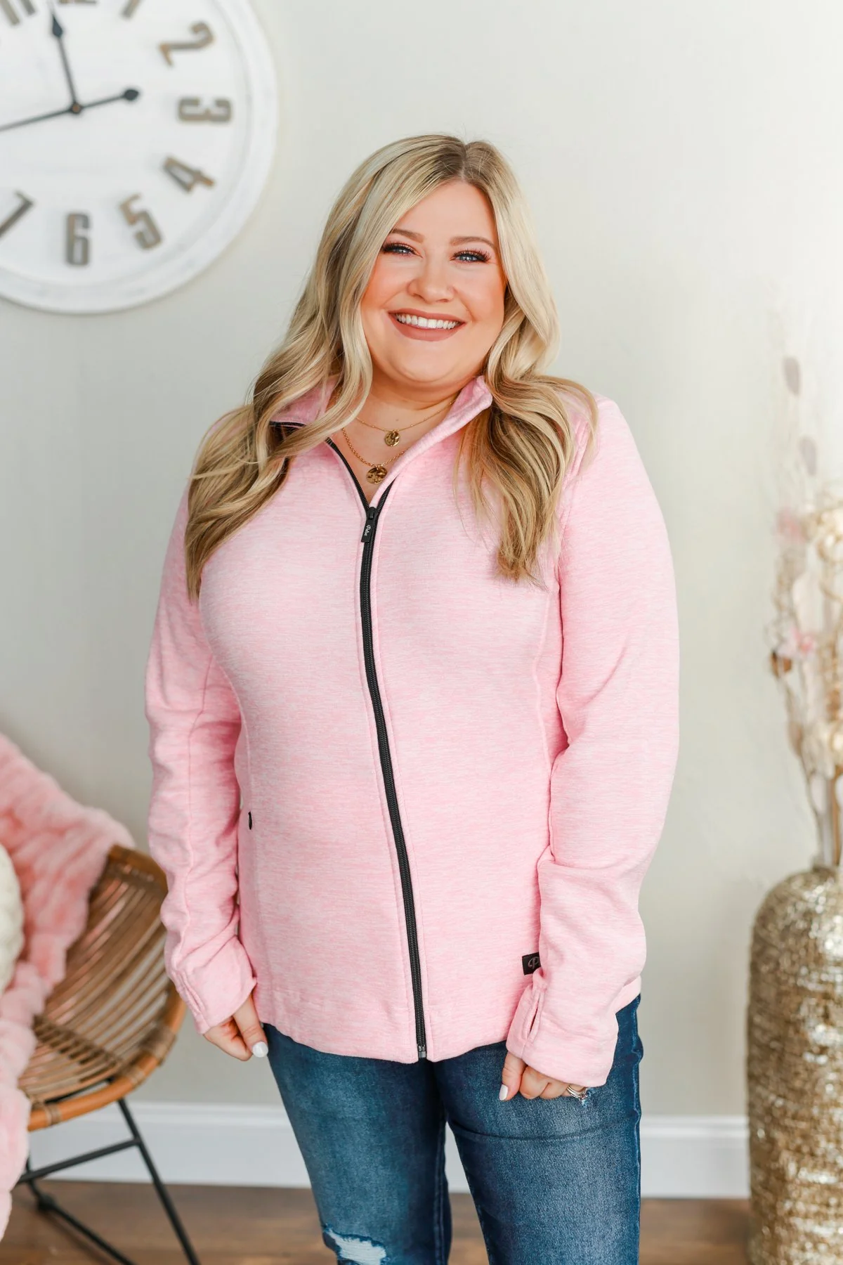 Pulse Exclusive Zip Up Athleisure Jacket- Baby Pink - Image 7