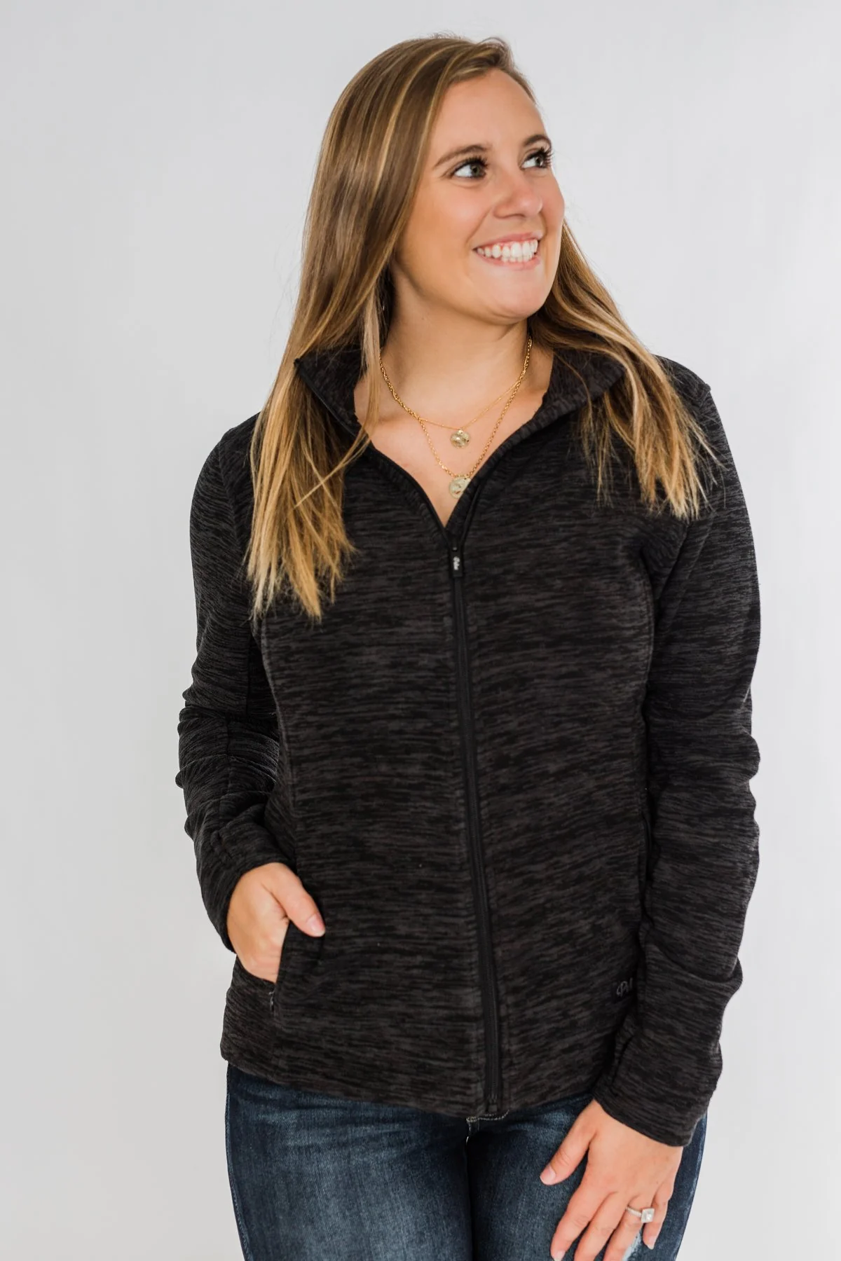 Pulse Exclusive Zip Up Athleisure Jacket- Black - Image 3