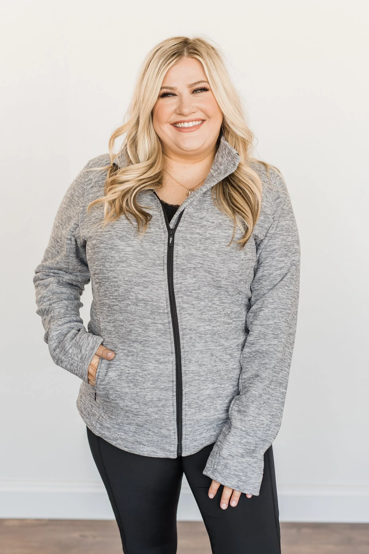 Pulse Exclusive Zip Up Athleisure Jacket- Grey - Image 8