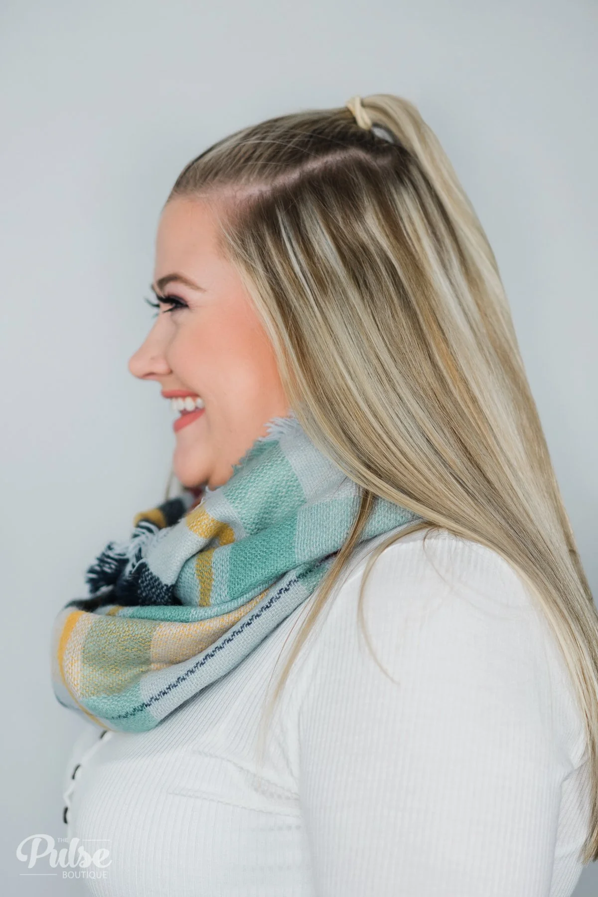 Pulse Perk- Blue & Yellow Infinity Scarf - Image 2