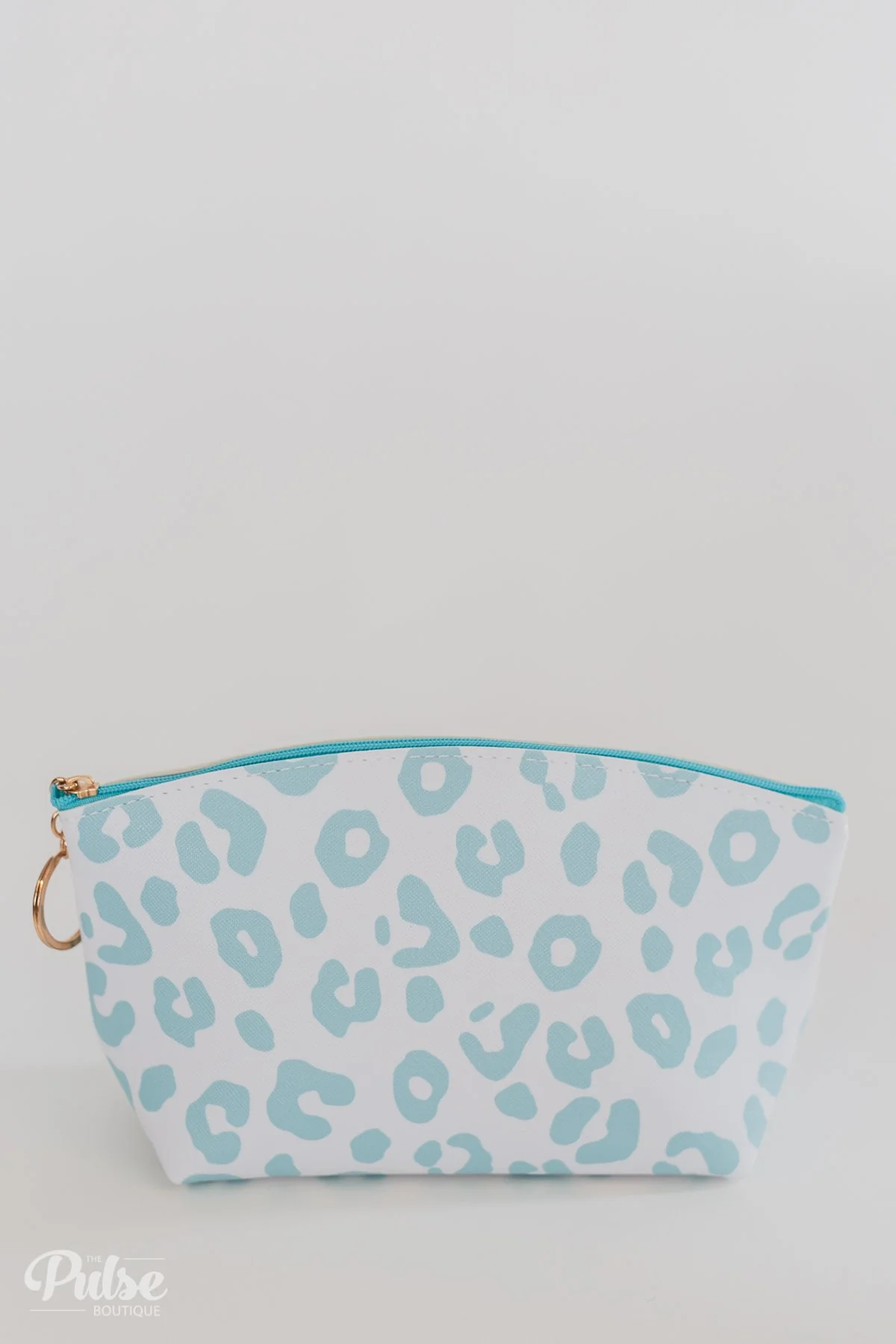Pulse Perk- Leopard Printed Cosmetic Bag- Teal & White - Image 3