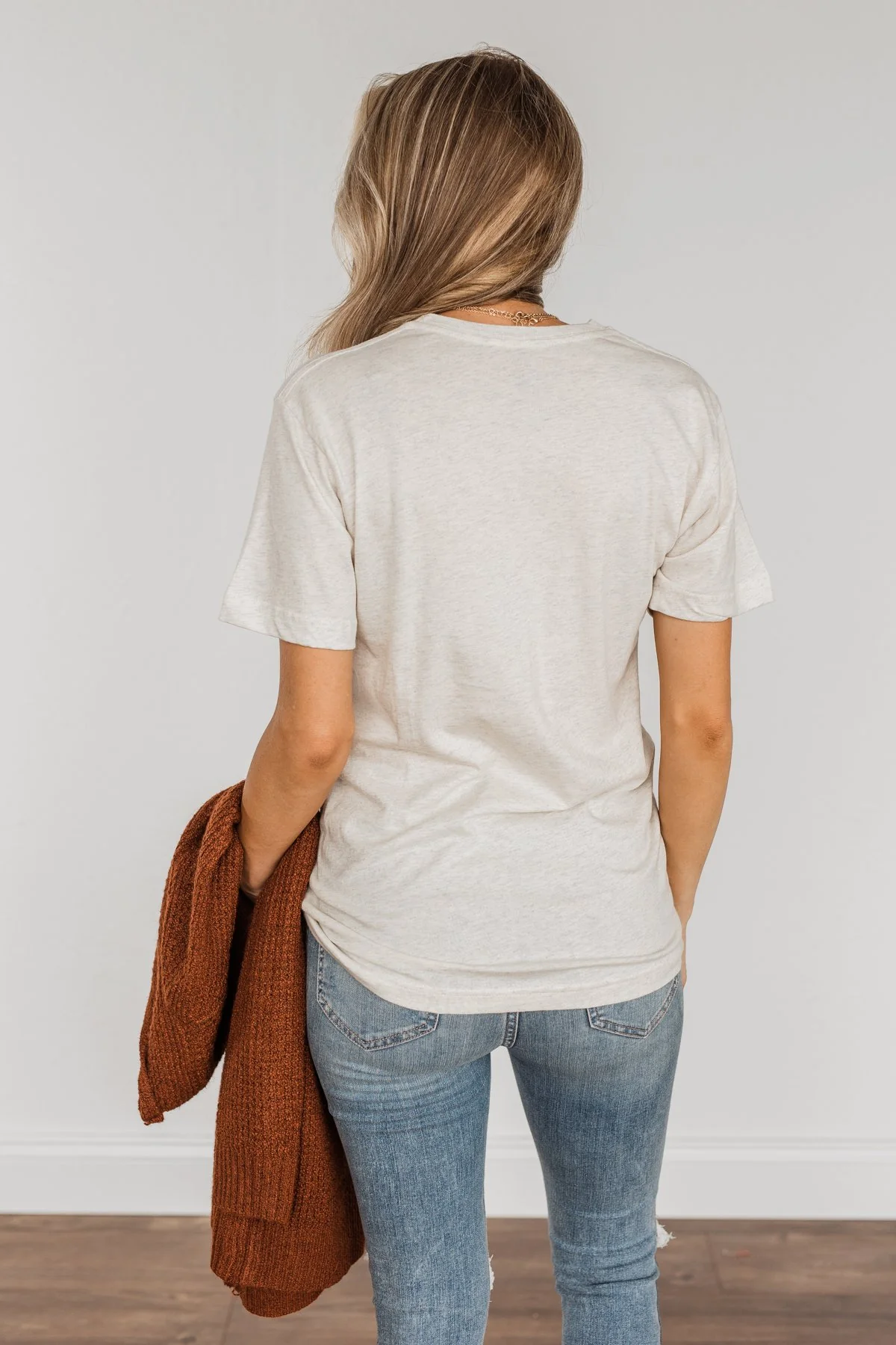 Pumpkin Attitude Graphic Tee- Heathered Oatmeal - Image 10
