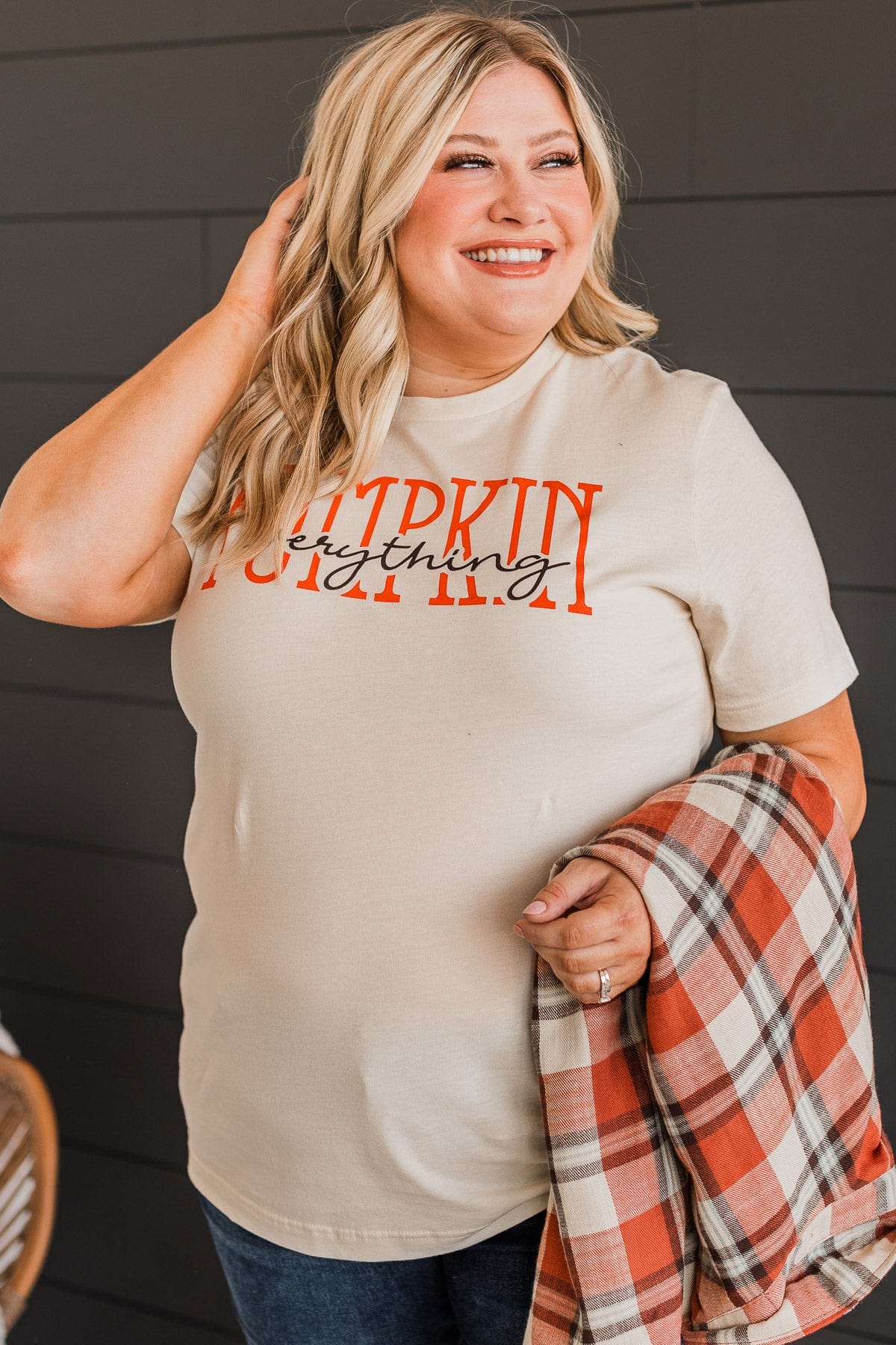 "Pumpkin Everything" Graphic Tee- Cream - Image 4